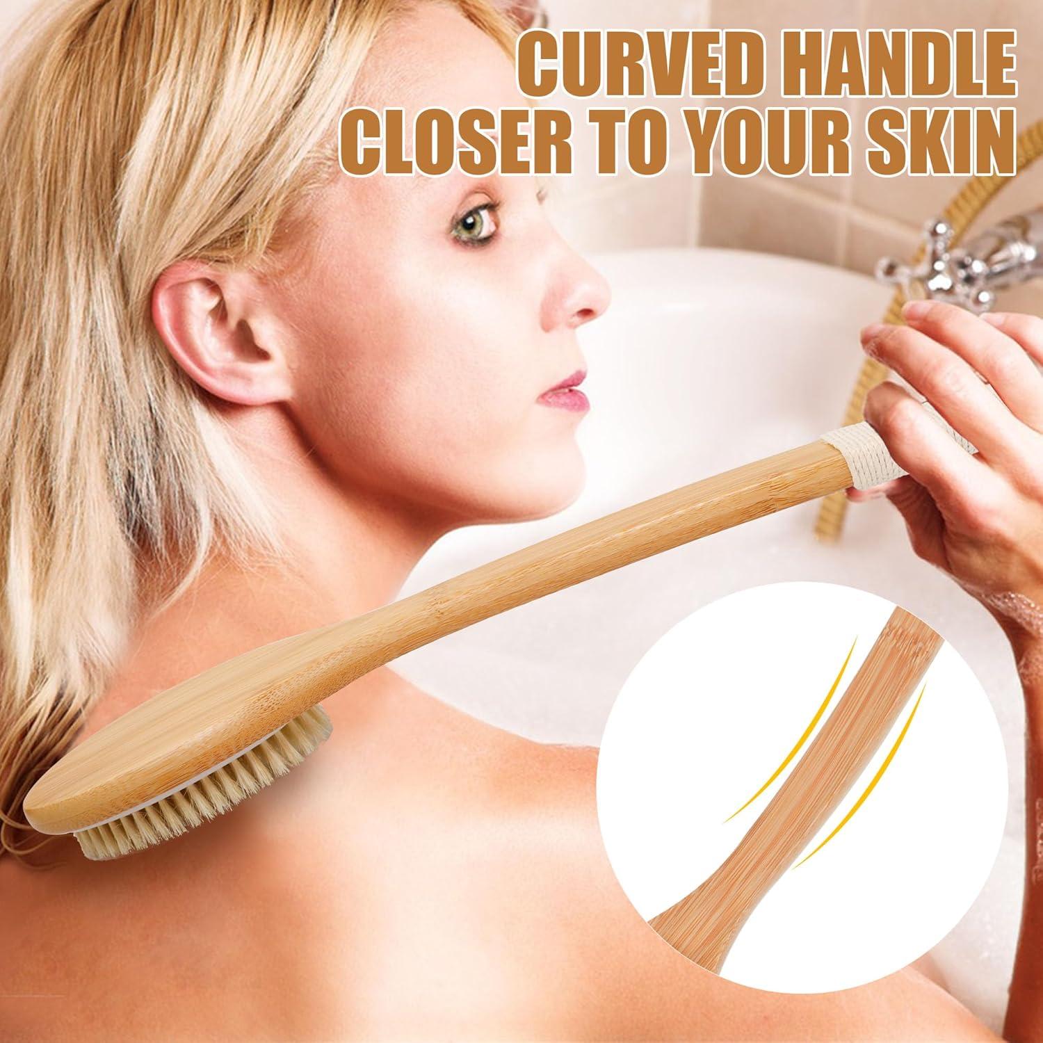 Cepillo de Baño Exfoliante OWIIZI de Bambú 45cm Antideslizante