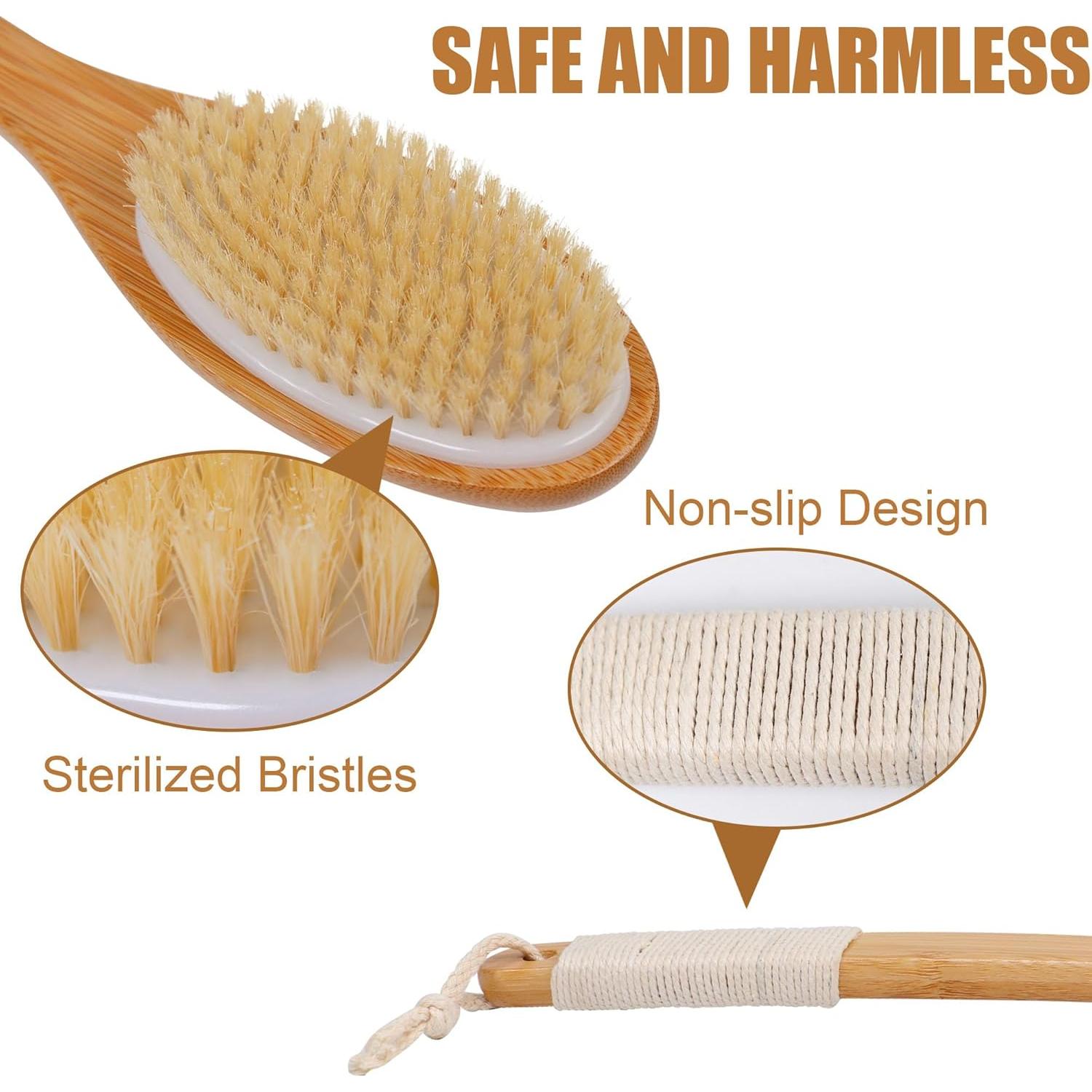 Cepillo de Baño Exfoliante OWIIZI de Bambú 45cm Antideslizante