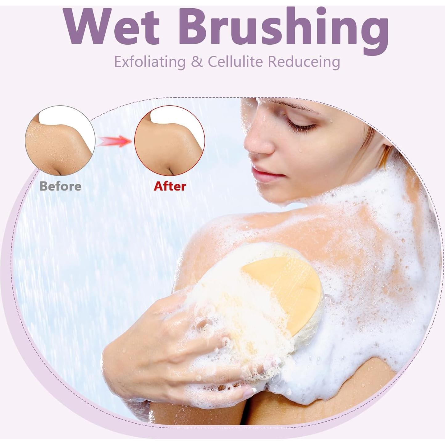 Set de 4 Cepillos Corporales Exfoliantes KoMvzyl para Drenaje Linfático