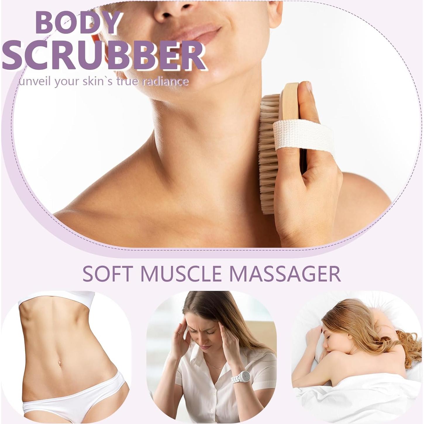 Set de 4 Cepillos Corporales Exfoliantes KoMvzyl para Drenaje Linfático