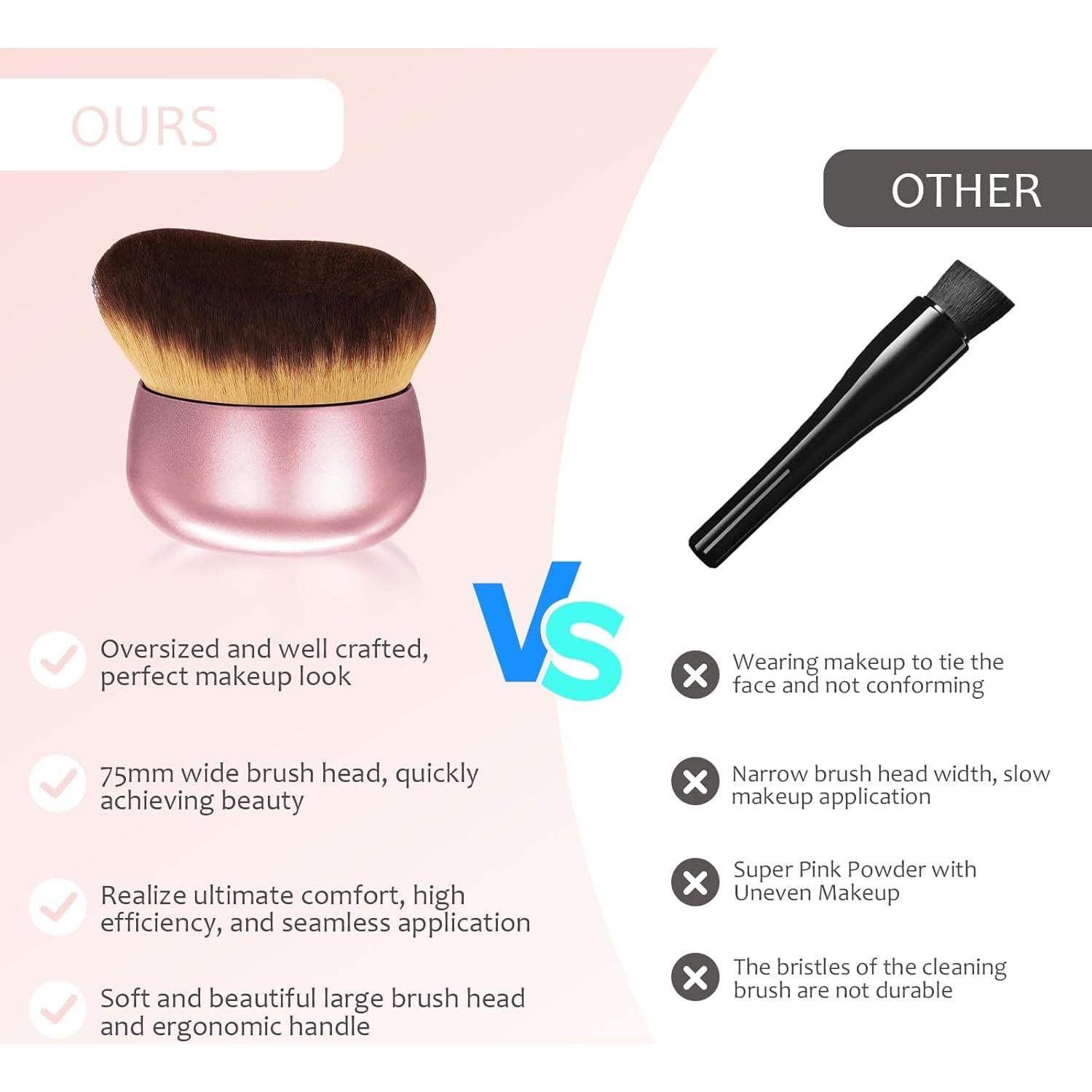 Brocha de Maquillaje Corporal MUOYID 75 mm Dorado Mate