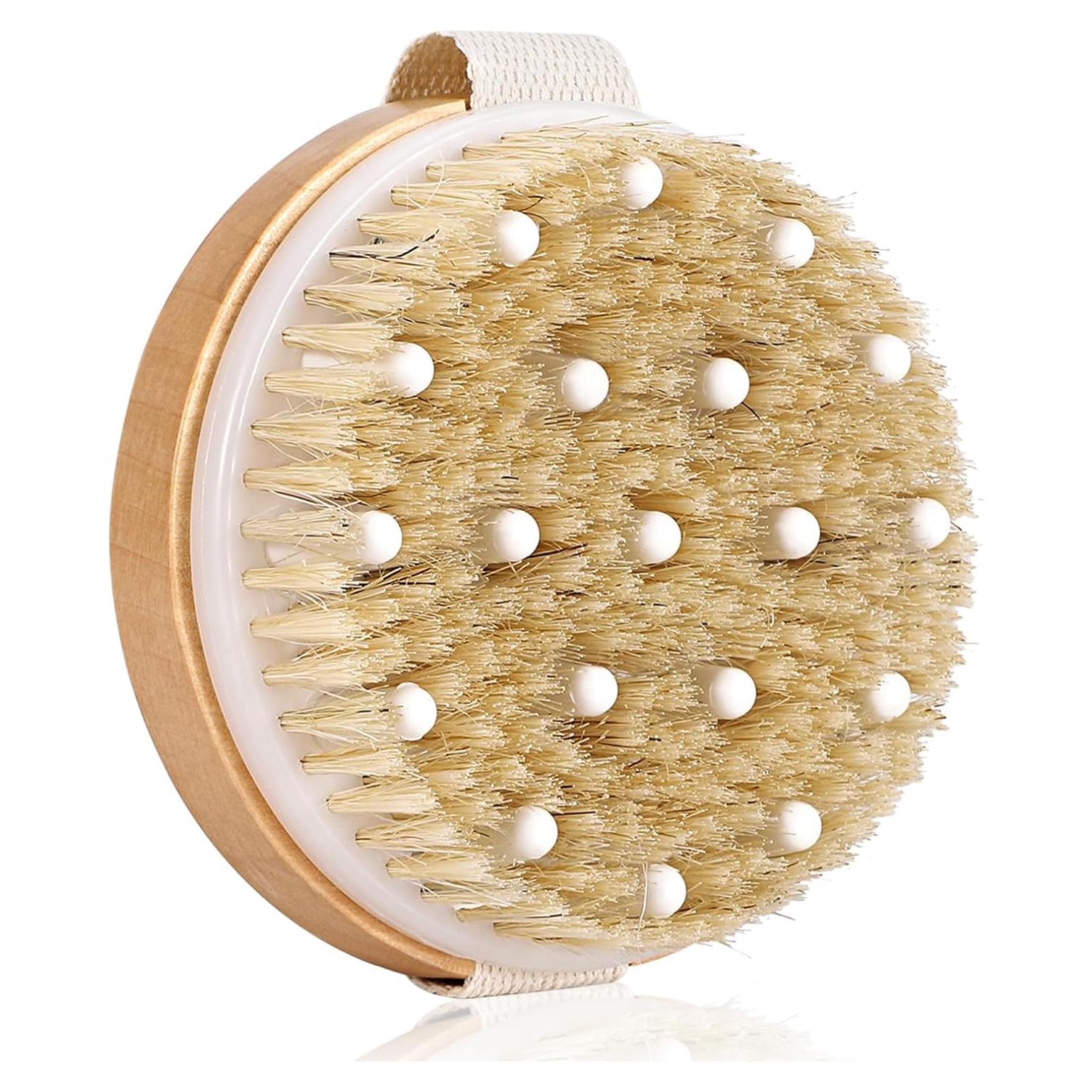 Paquete de 1 Cepillo Exfoliante Corporal de Madera - Drenaje Linfático