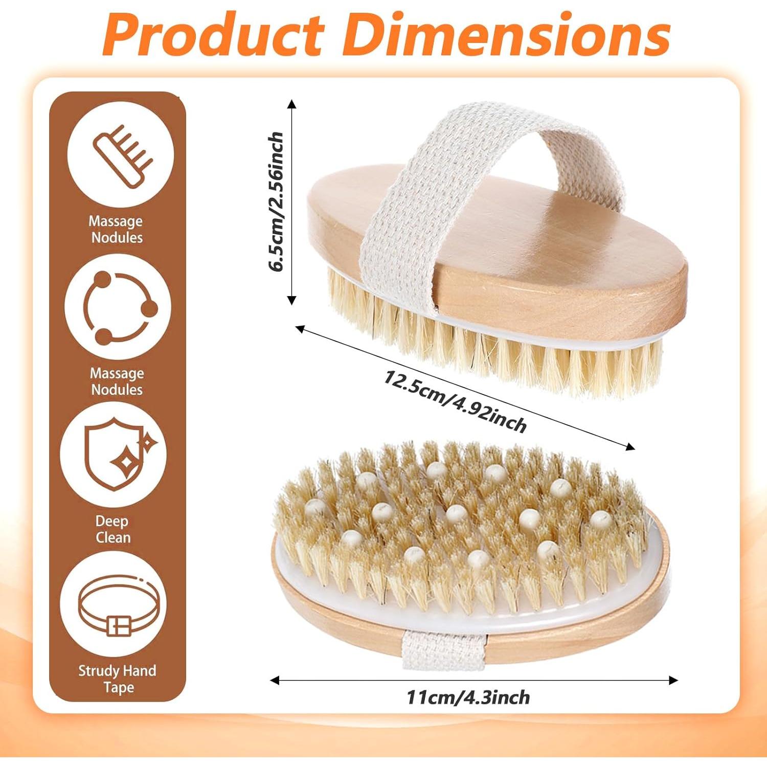 10 Cepillos Corporales Exfoliantes Tobeelec 12.5x6.5cm