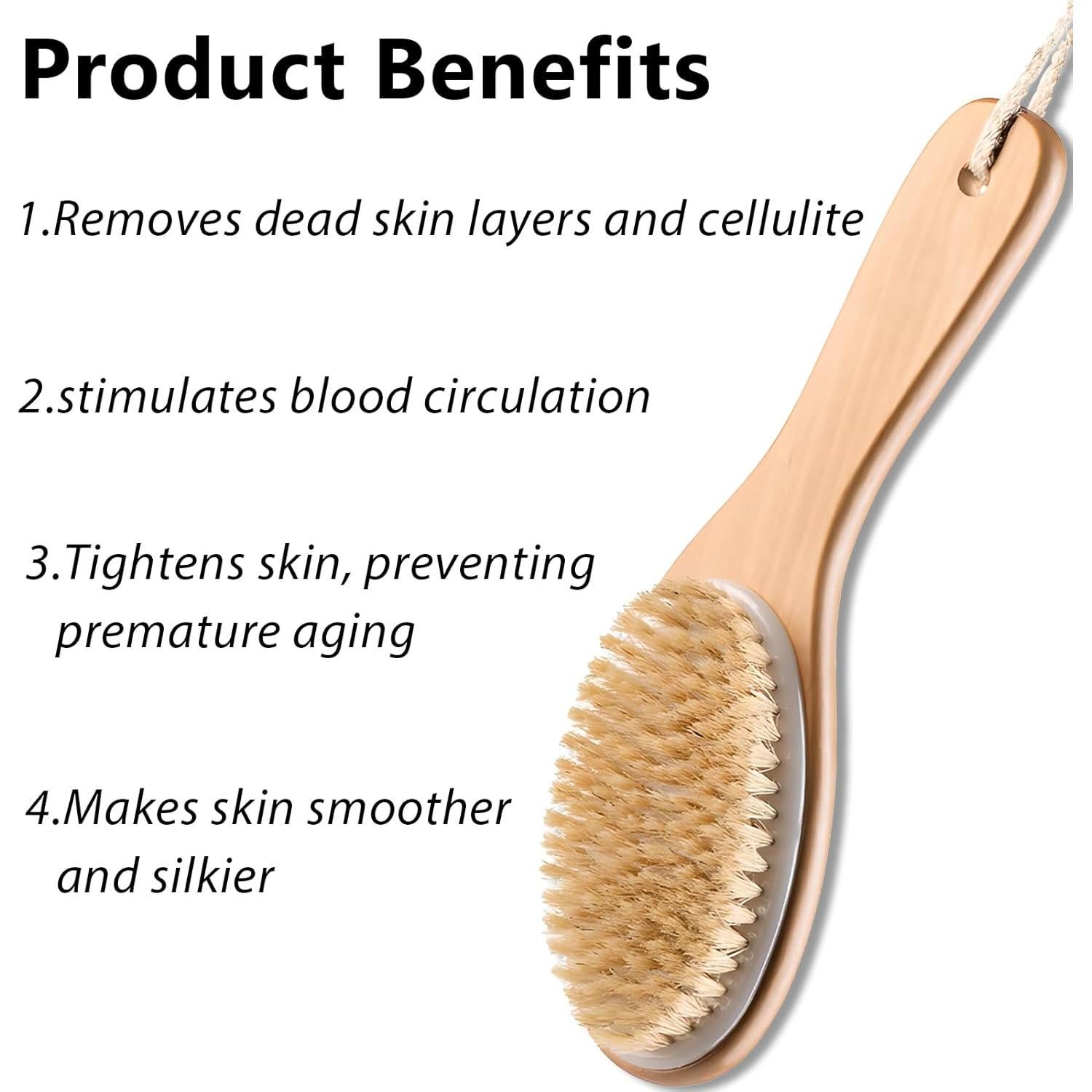 Cepillo Corporal de Madera Jaasuee con Fibras de Sisal 26x10cm