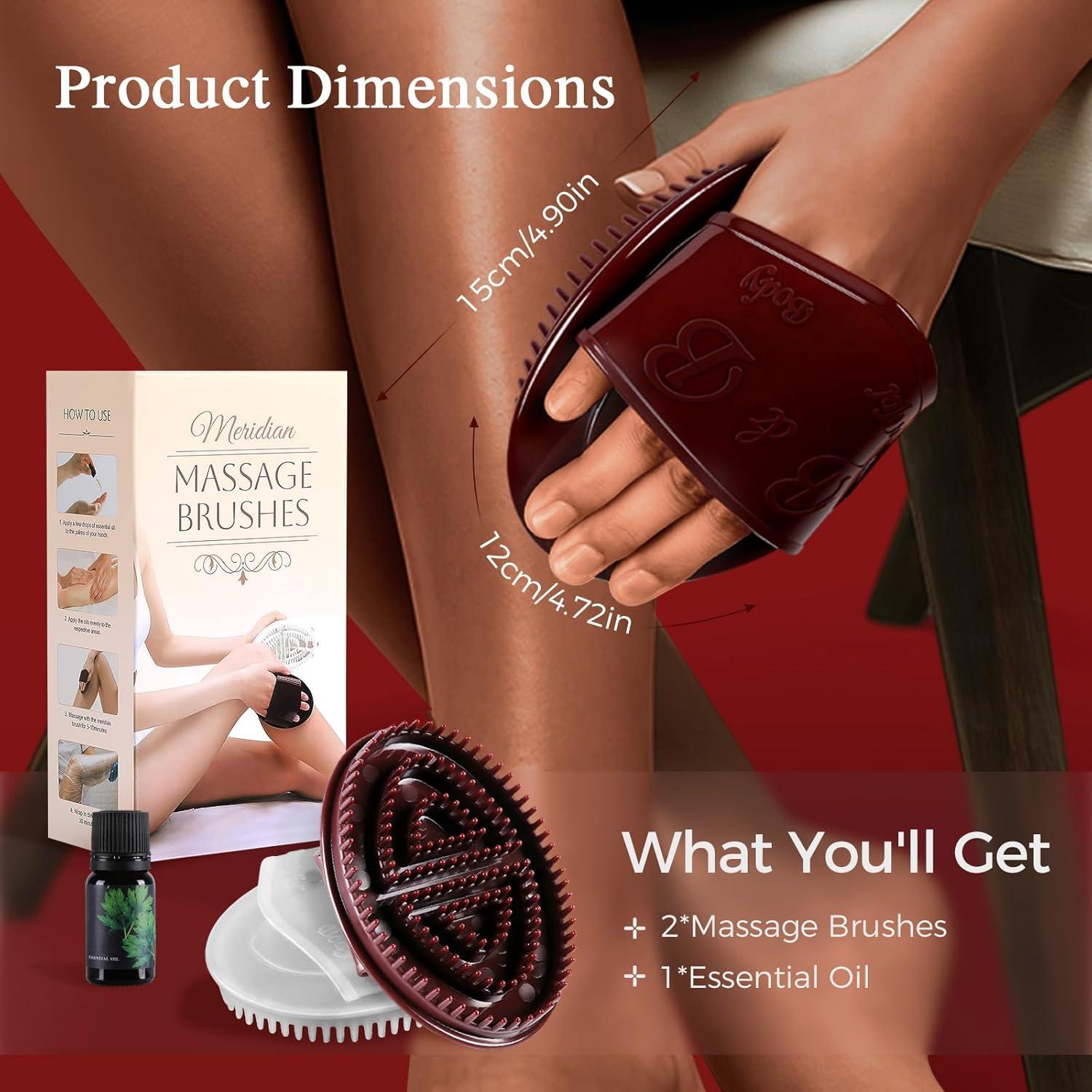 Cepillo de Masaje Corporal Meridian Zrpot con Aceite Esencial 10ml