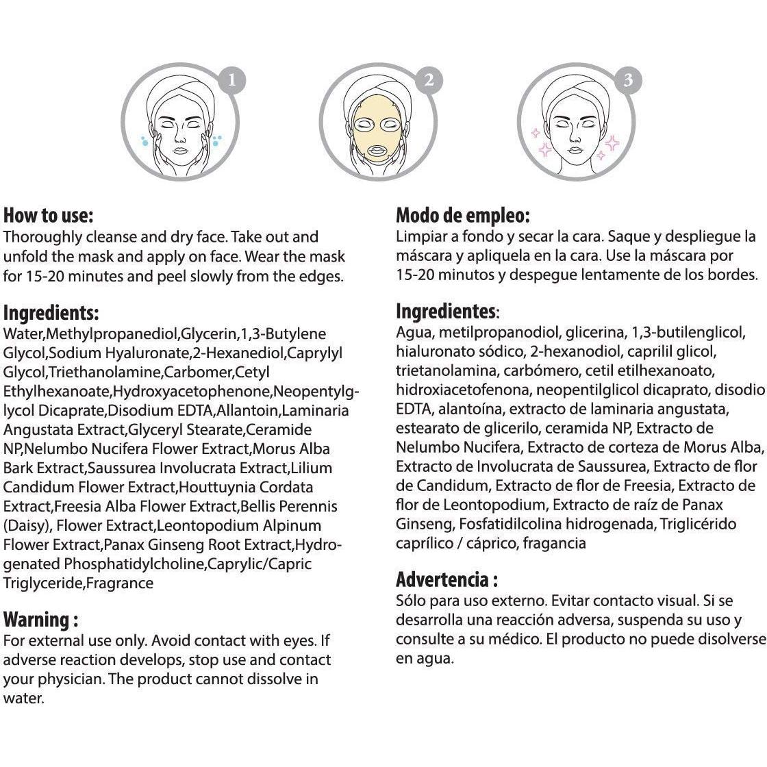 Conjunto de 12 Mascarillas Faciales Celavi Coreanas Hidratantes