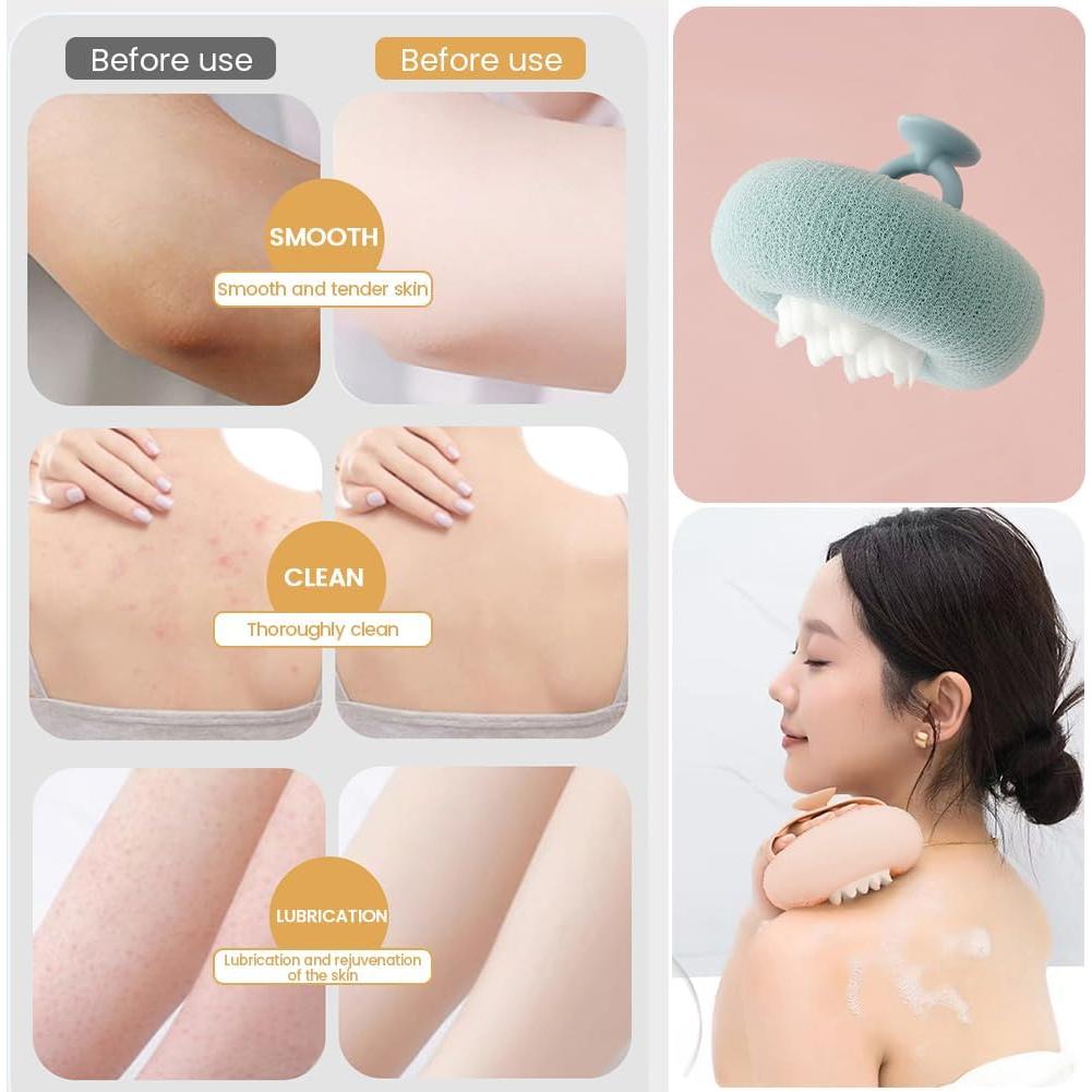 Paquete de 2 bolas de baño exfoliantes iayokocc Rosa y Cian