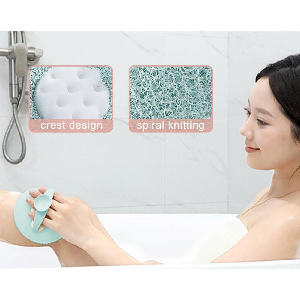 Paquete de 2 bolas de baño exfoliantes iayokocc Rosa y Cian