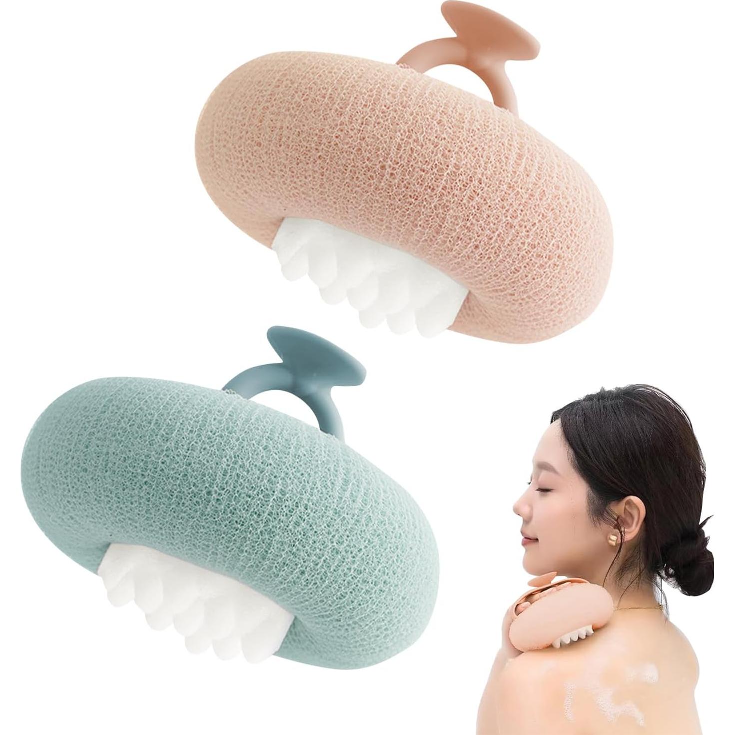 Paquete de 2 bolas de baño exfoliantes iayokocc Rosa y Cian