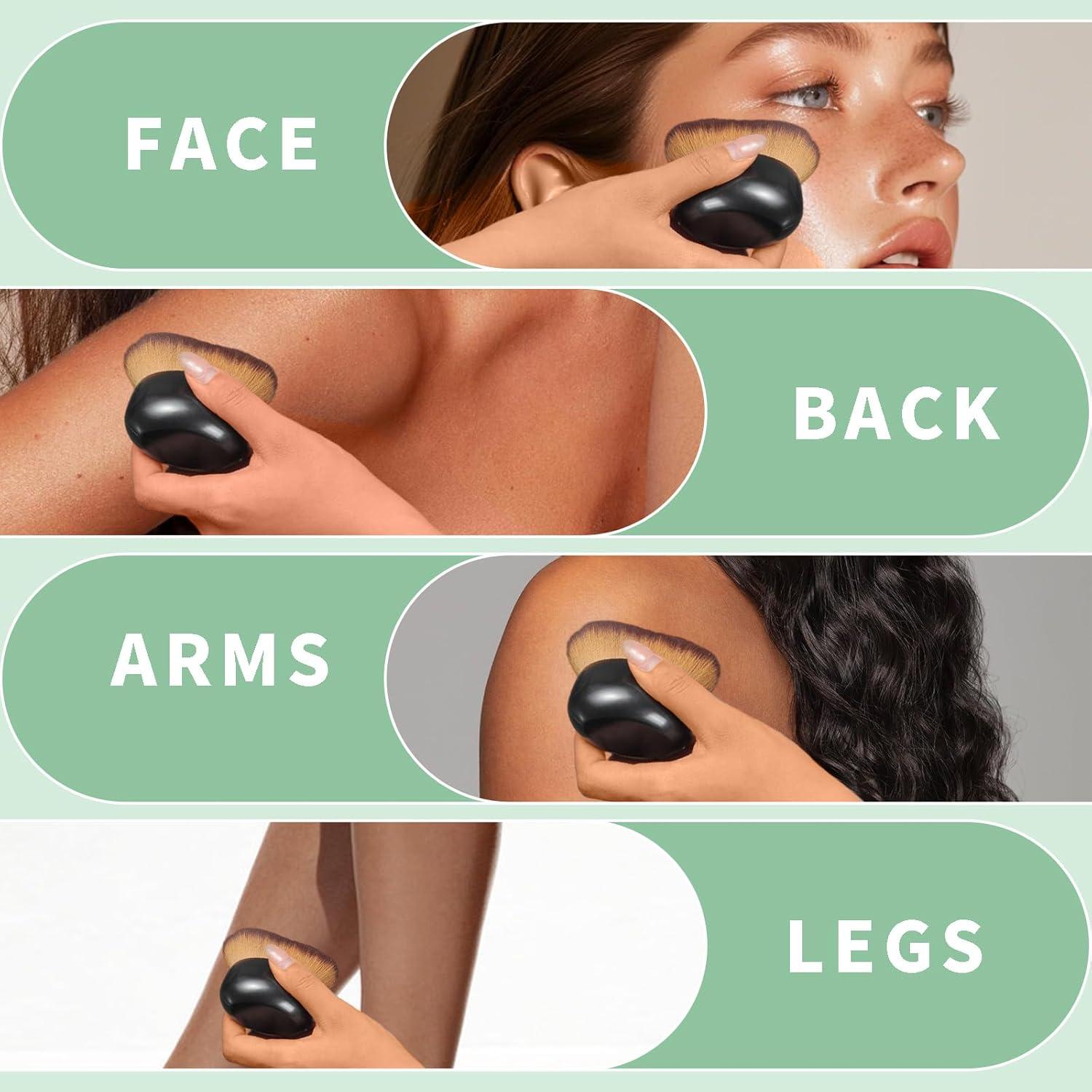 Brocha Kabuki Extra Grande HEYOTECK 75mm Oro Rosa