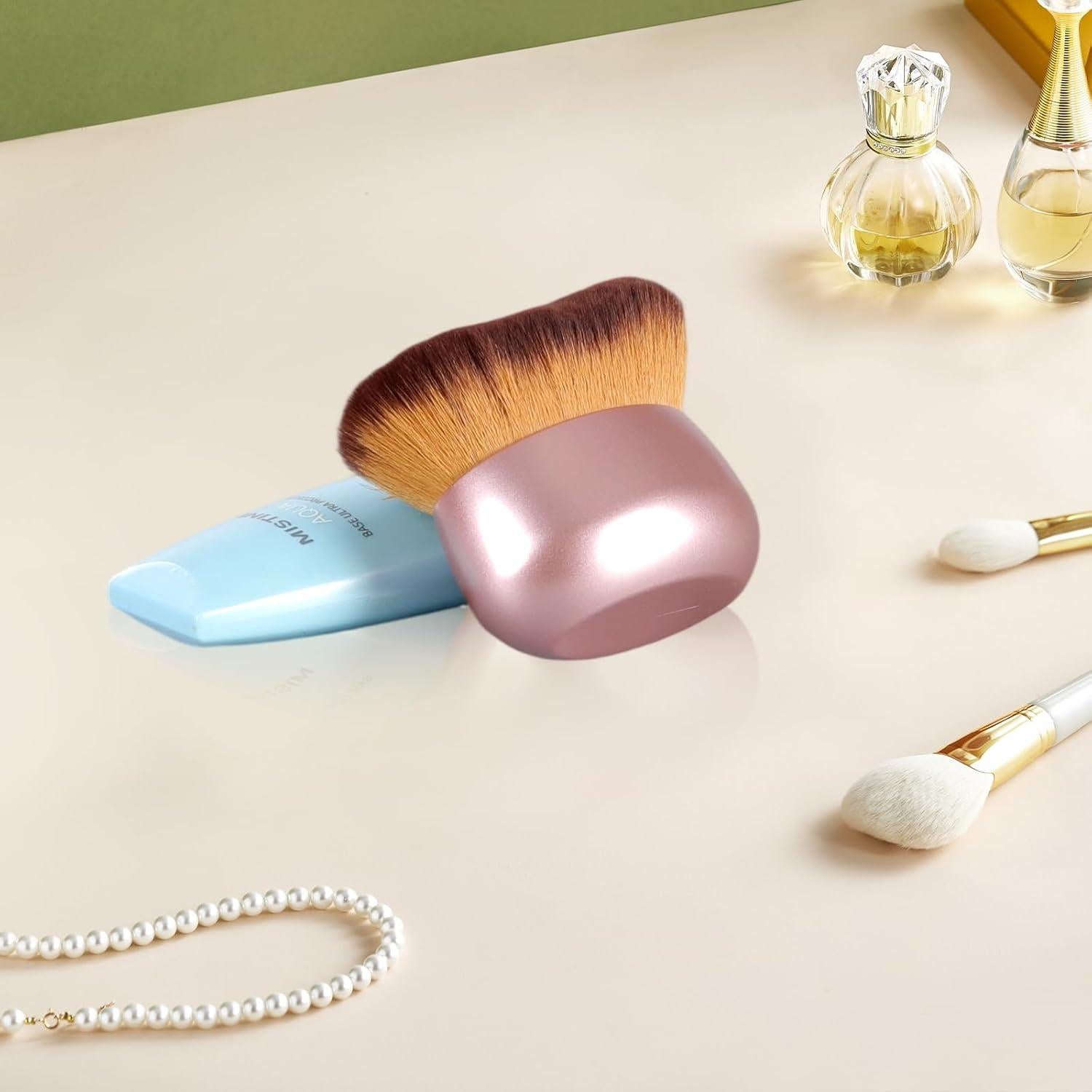 Brocha Kabuki Extra Grande HEYOTECK 75mm Oro Rosa