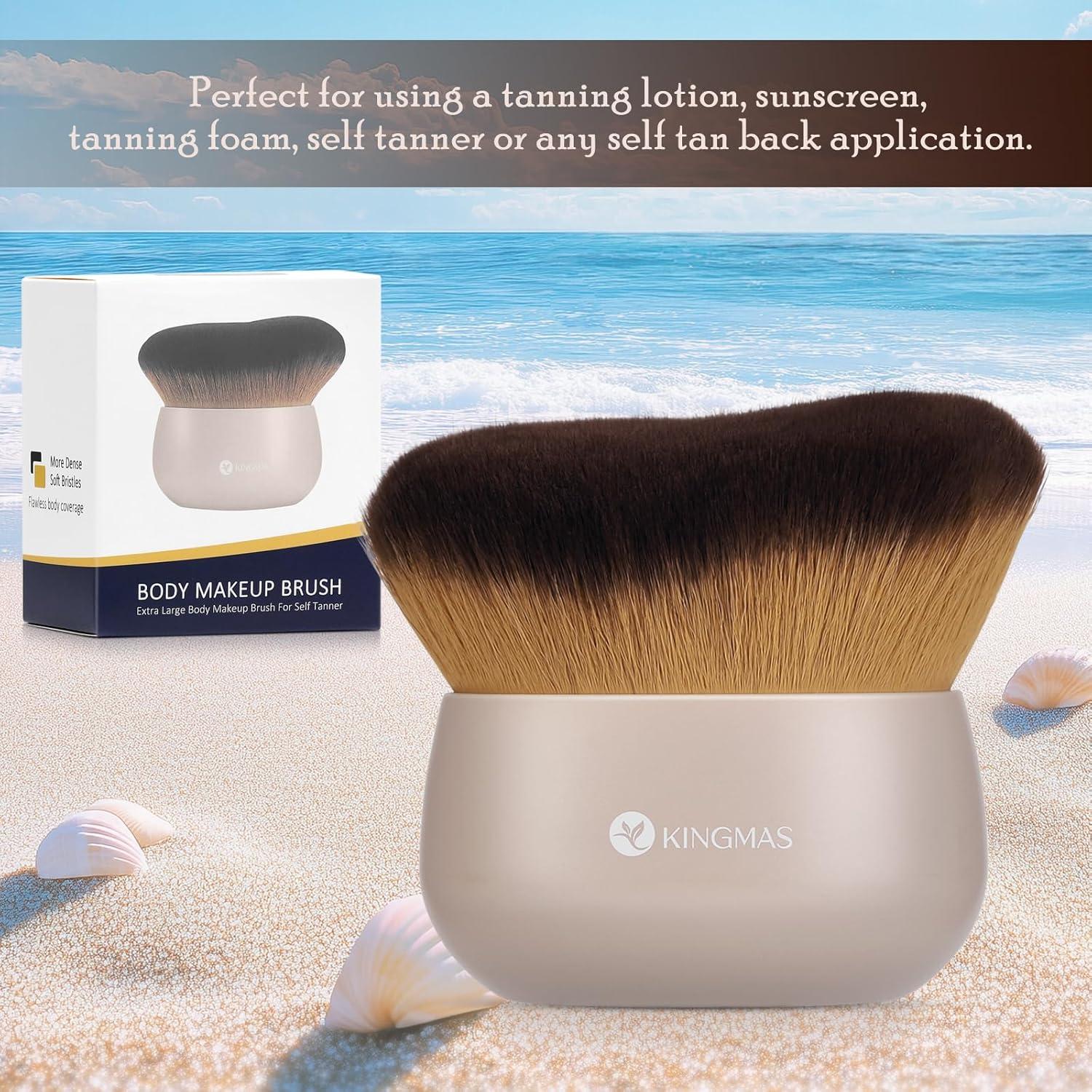 Brocha Kabuki KINGMAS Extra Grande para Autobronceador 76mm