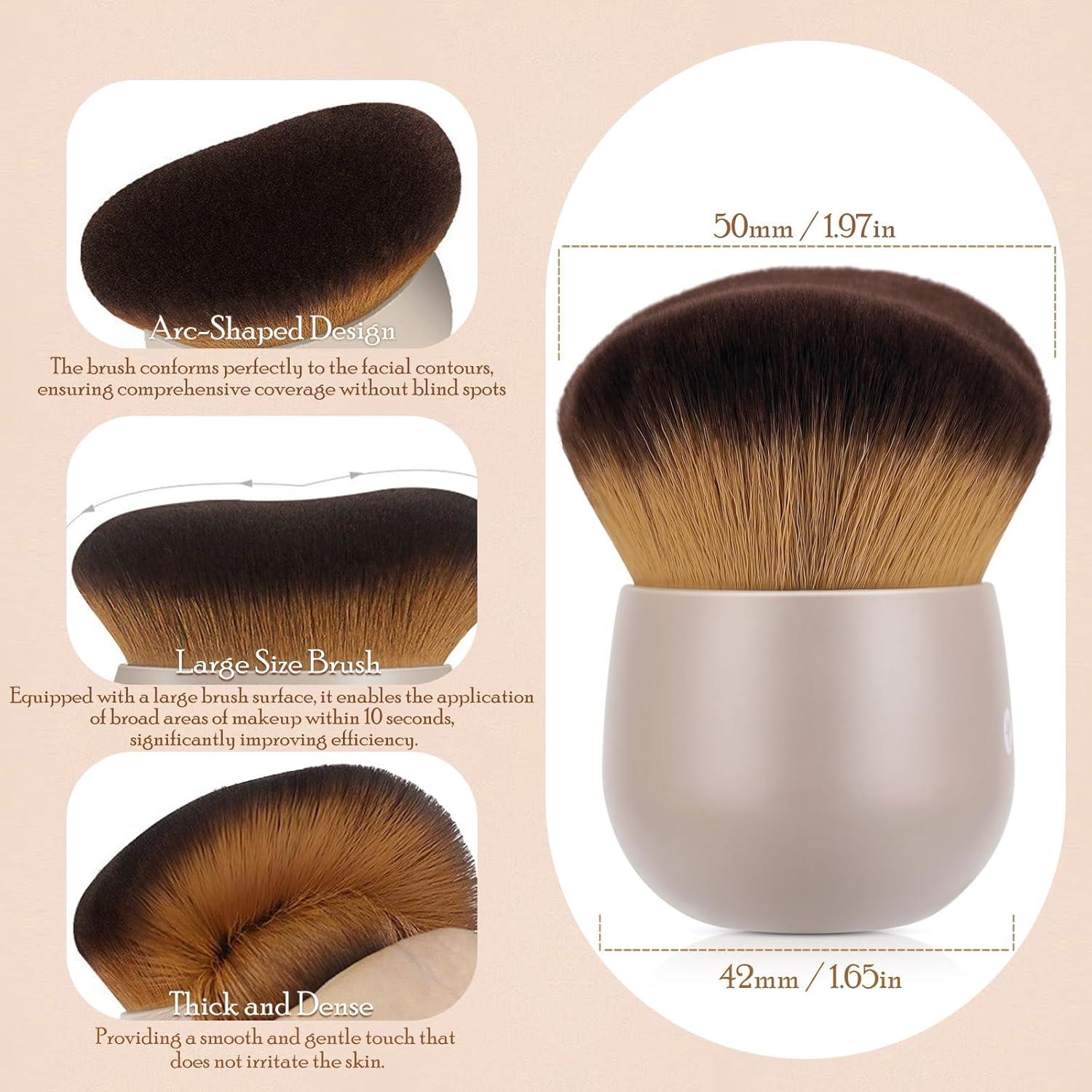 Brocha Kabuki KINGMAS Extra Grande para Autobronceador 76mm