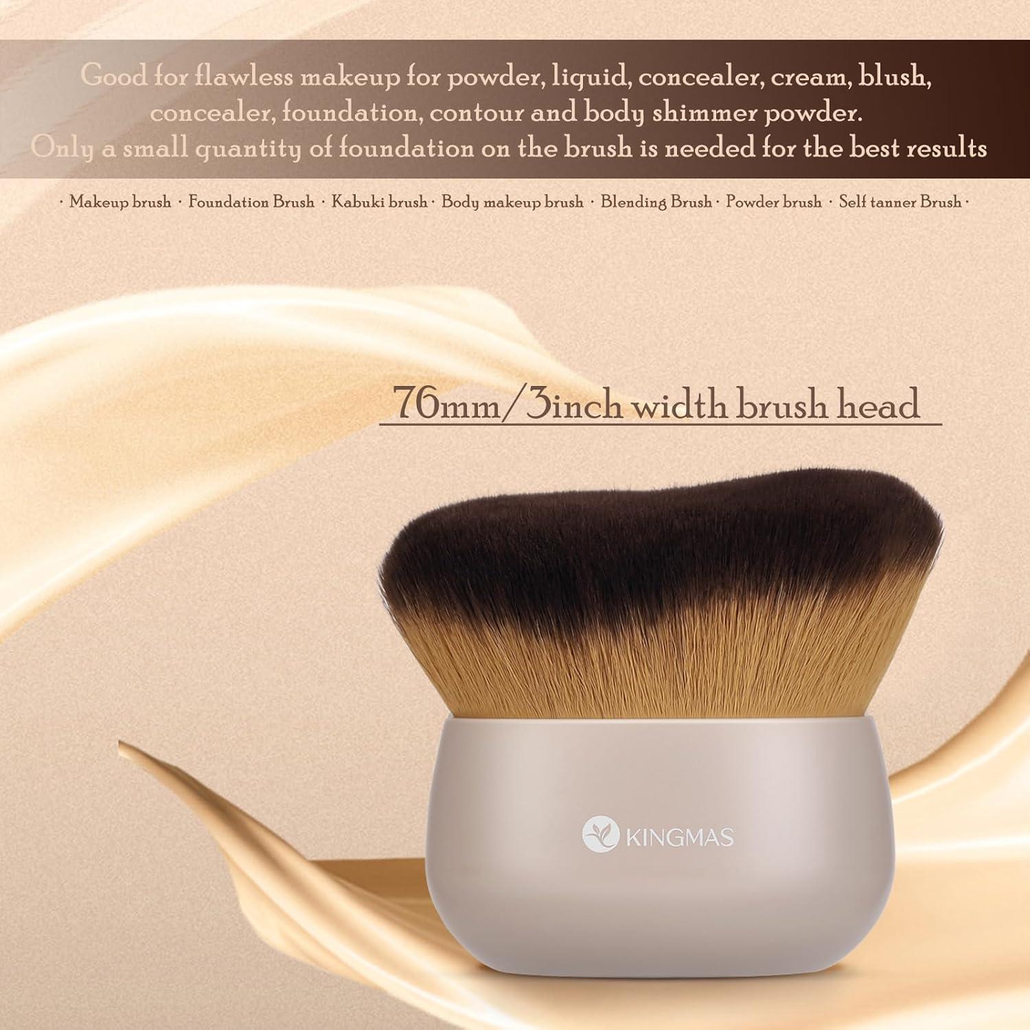 Brocha Kabuki KINGMAS Extra Grande para Autobronceador 76mm