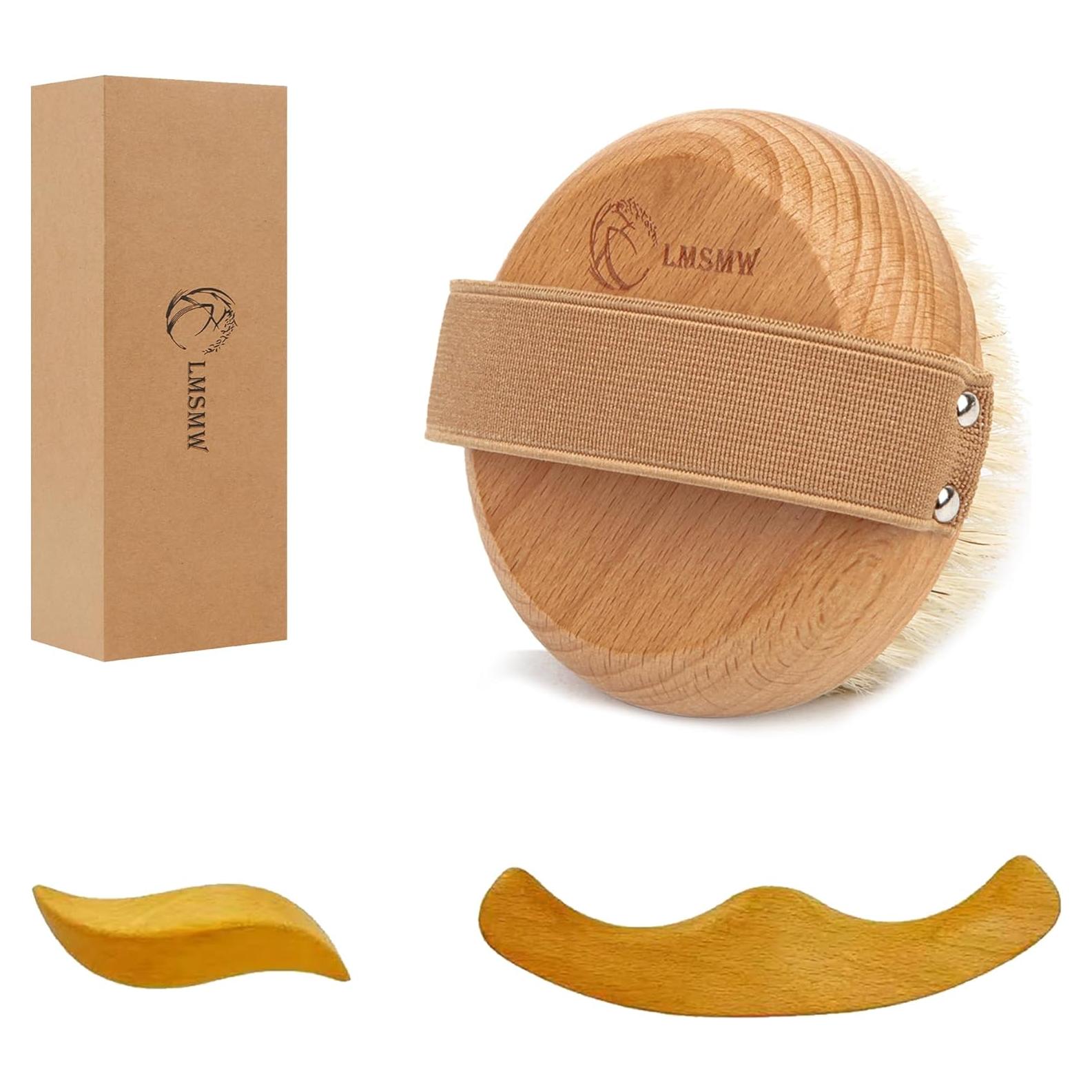 Cepillo Corporal de Madera LMSMW con Cerdas Naturales 11x8cm