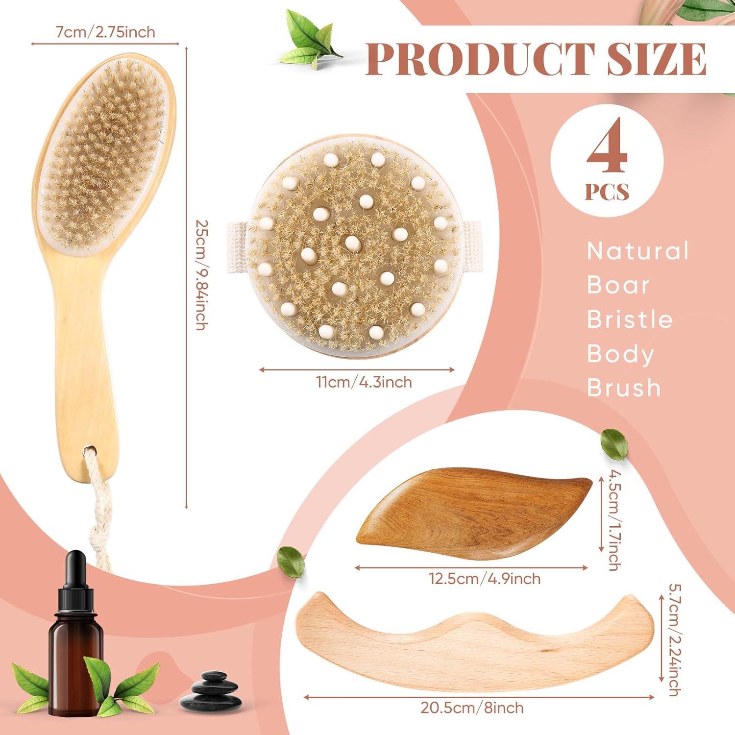 Set 4 en 1 Cepillos Secos Veganos Lineshading para Drenaje Linfático