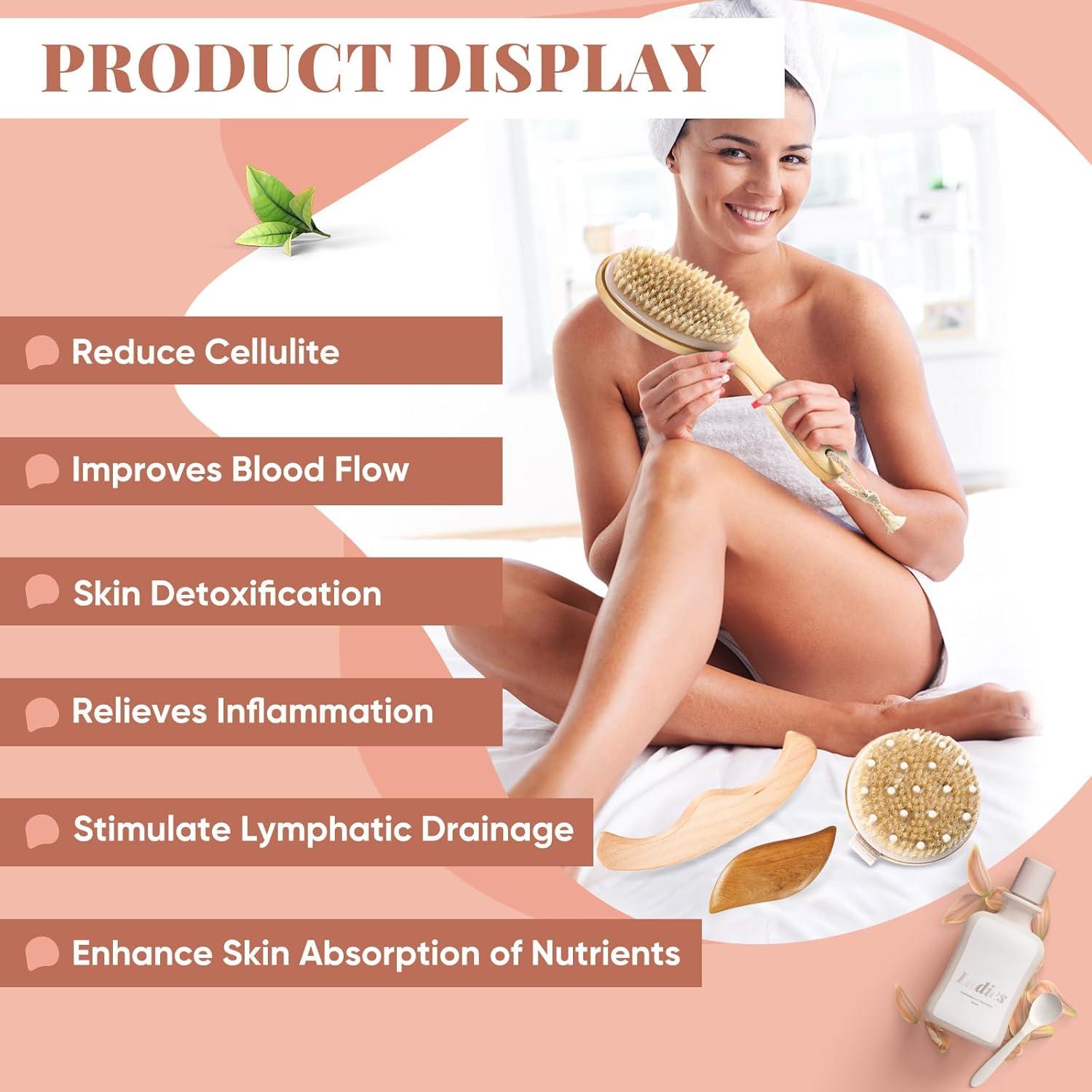 Set 4 en 1 Cepillos Secos Veganos Lineshading para Drenaje Linfático