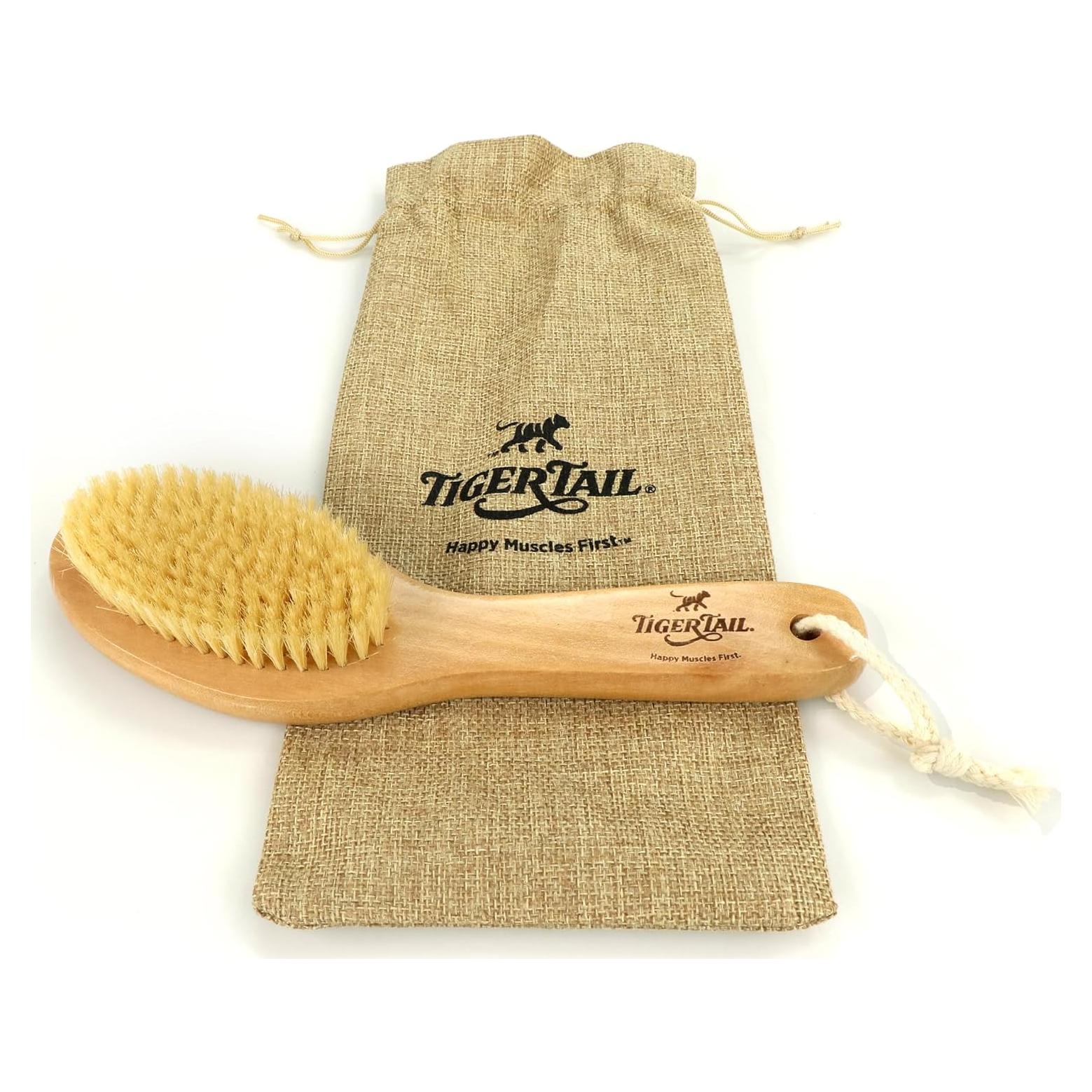 Cepillo Seco Terapéutico Tiger Tail - Exfoliante y Masaje