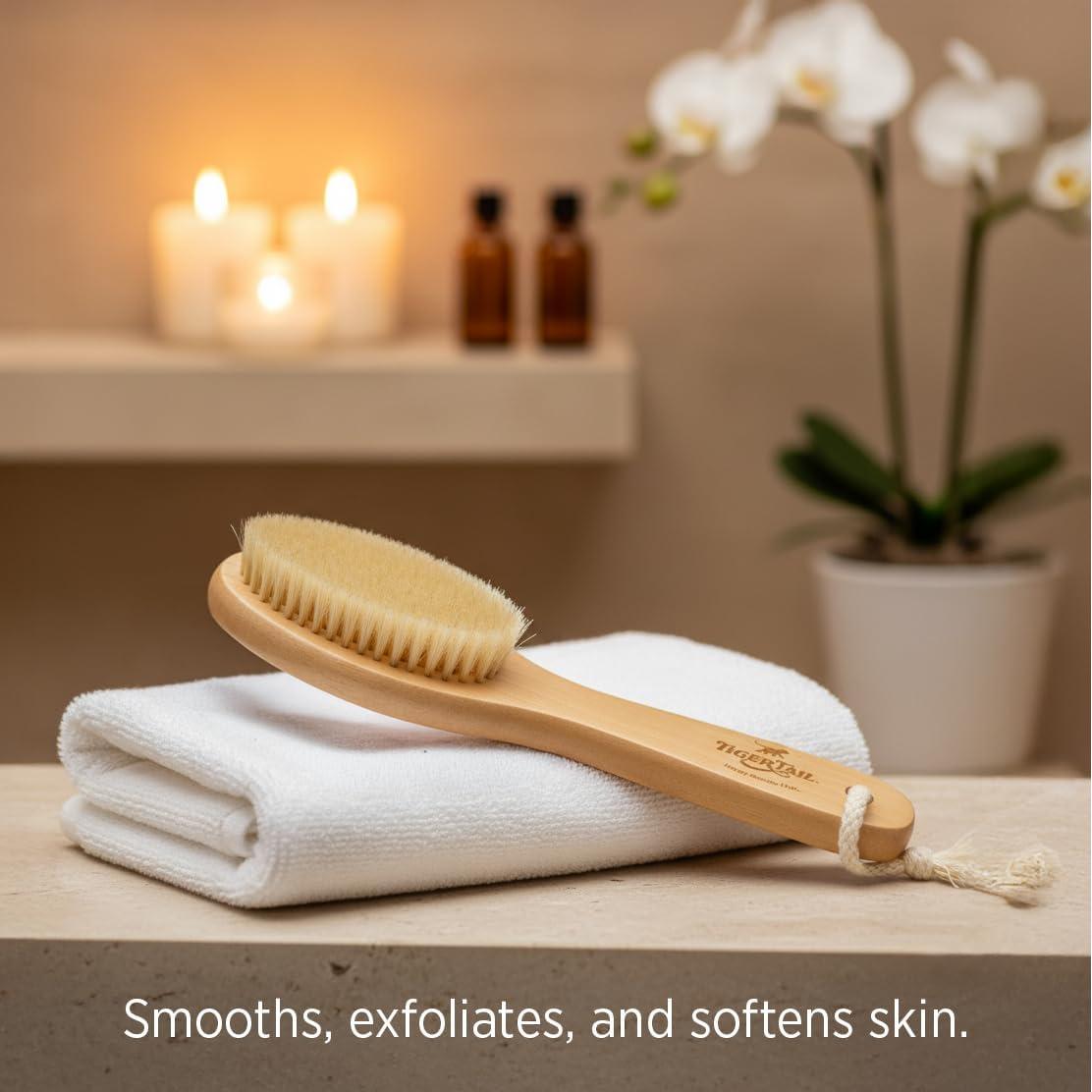 Cepillo Seco Terapéutico Tiger Tail - Exfoliante y Masaje