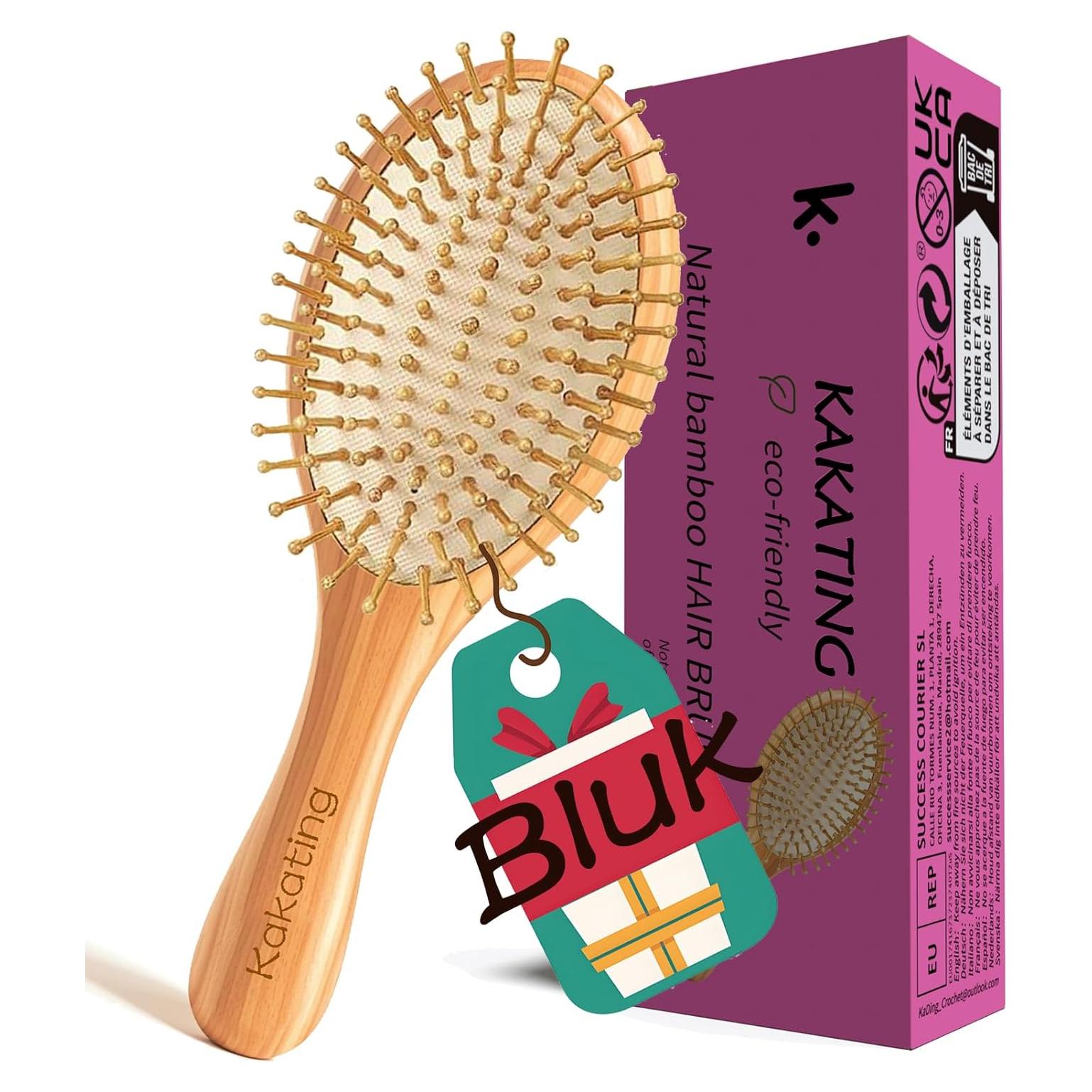 Juego de 2 cepillos de bambú Kakating para el cabello