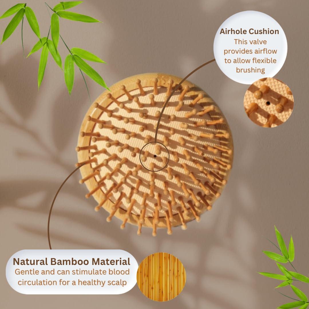Cepillo de Bambú EscoDesign para Cuero Cabelludo - Antiestático