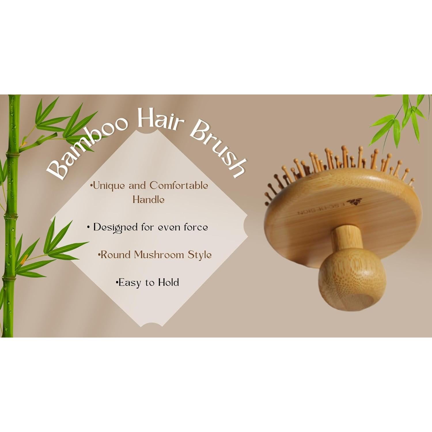 Cepillo de Bambú EscoDesign para Cuero Cabelludo - Antiestático