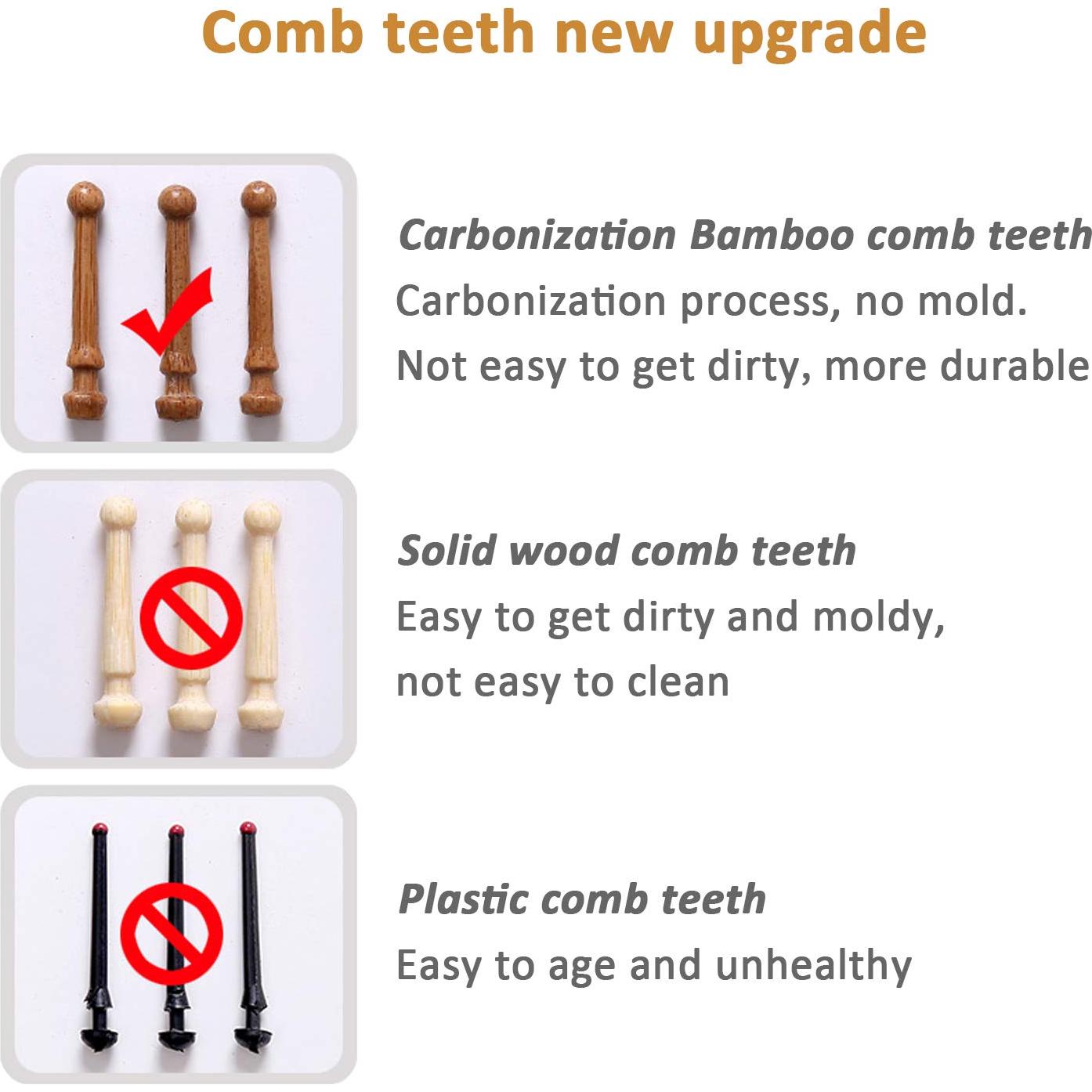 Cepillo de paleta YUC de bambú natural para cabello 24.4 cm