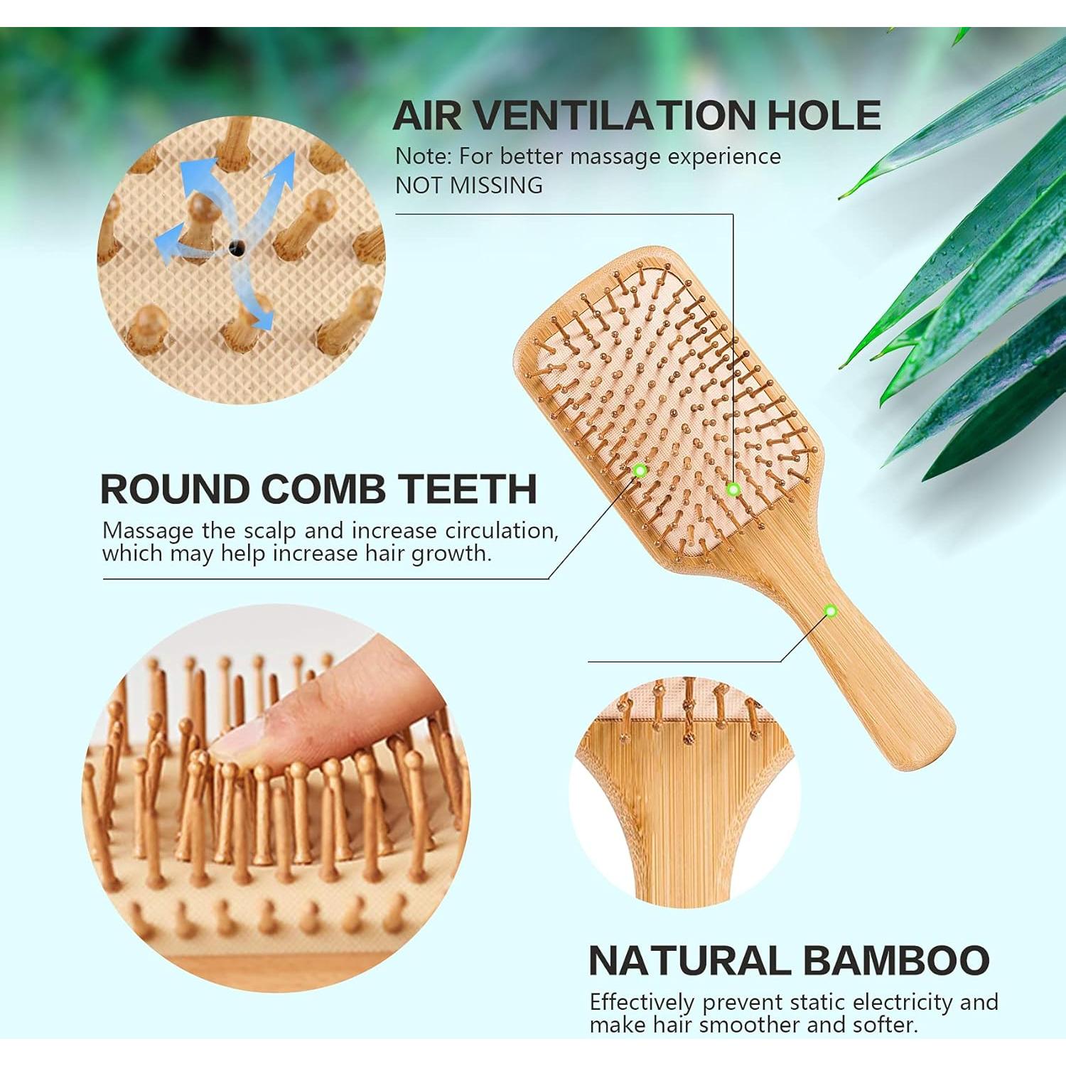 Cepillo y Peine Desenredante de Bambú Ecológico 2 Piezas
