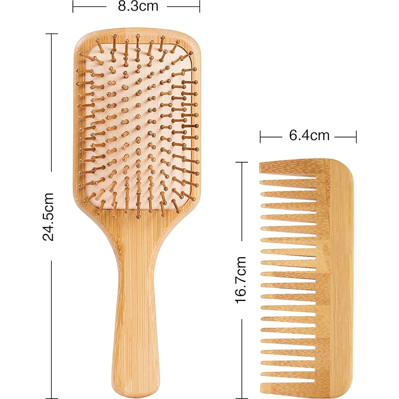 Cepillo y Peine Desenredante de Bambú Ecológico 2 Piezas