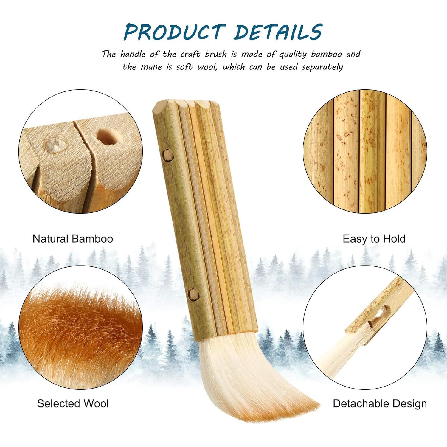 Set de 2 Pinceles Hake Tenare de Bambú para Acuarela