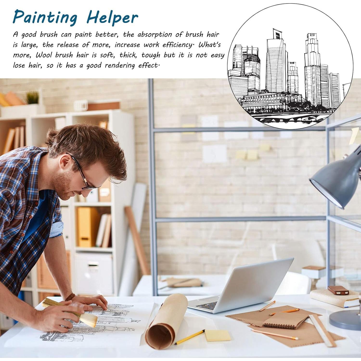 Set de 2 Pinceles Hake Tenare de Bambú para Acuarela