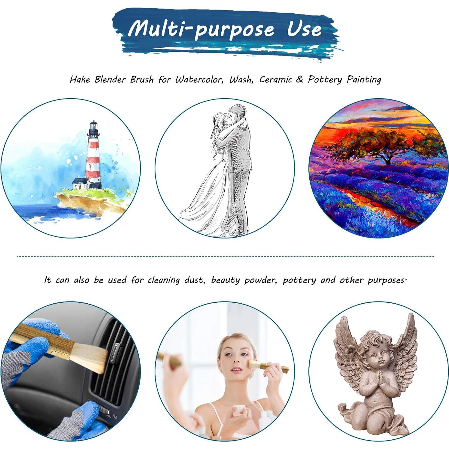 Set de 2 Pinceles Hake Tenare de Bambú para Acuarela