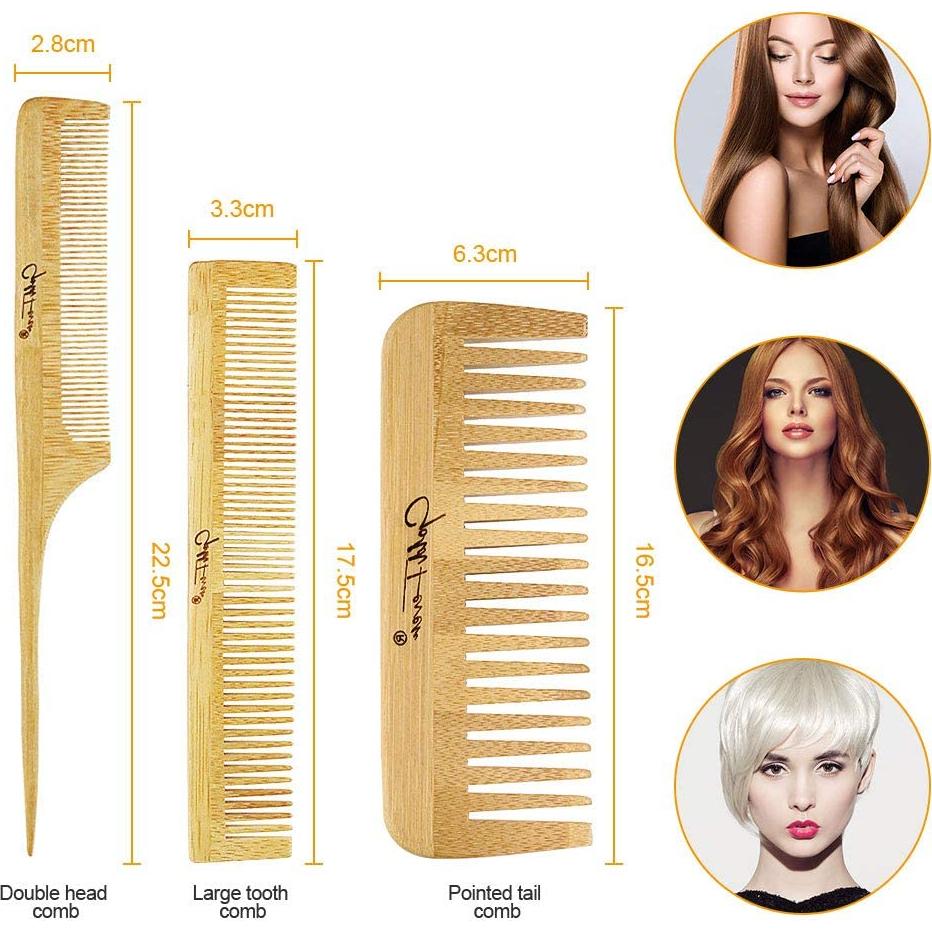 Set de Cepillos para Cabello 6 en 1 BestFire - Bambú Natural