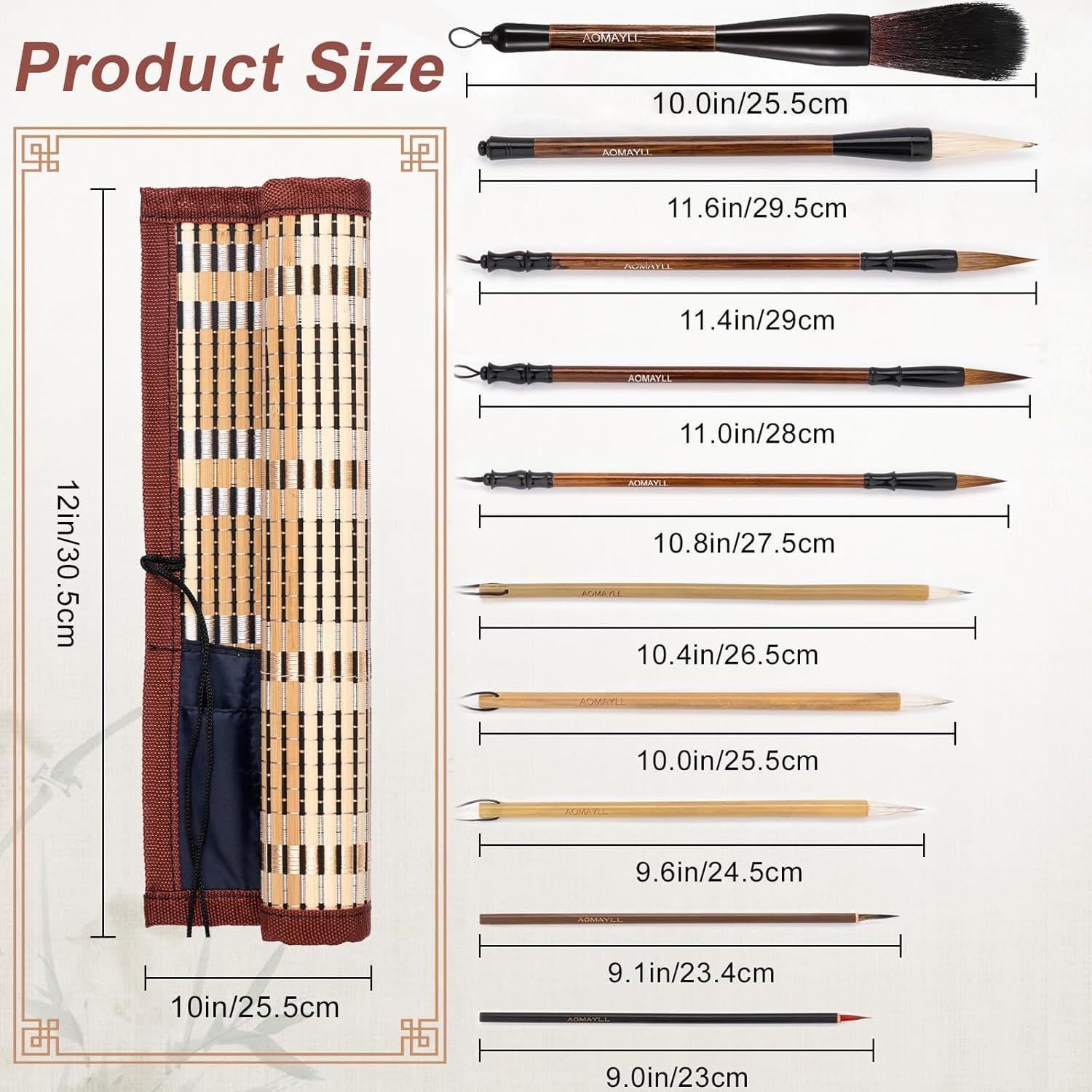 Juego de Pinceles de Caligrafía China DIUDIU CAT - 10 Piezas