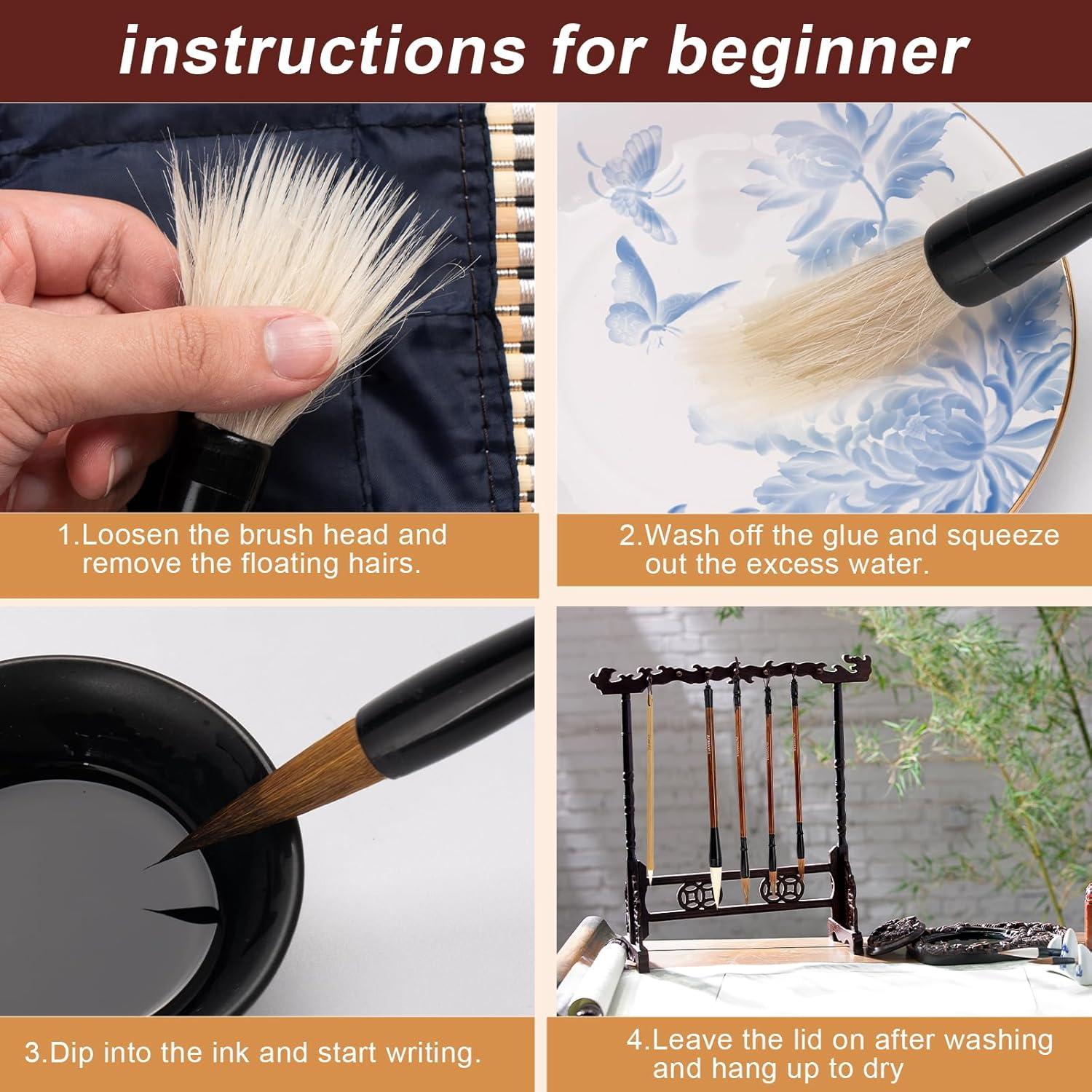 Juego de Pinceles de Caligrafía China DIUDIU CAT - 10 Piezas