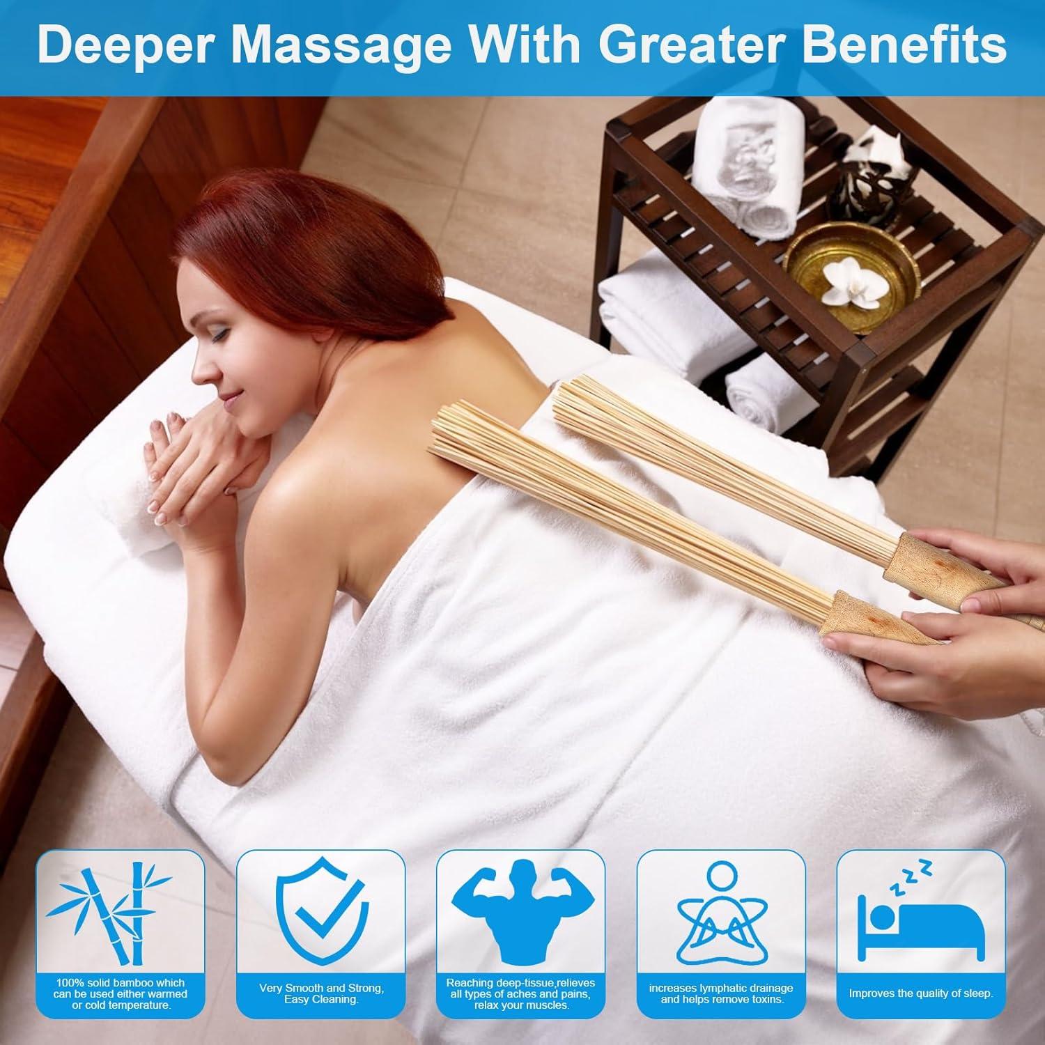 Palillo de Masaje de Bambú WYJTPONE 40.64 cm Portátil