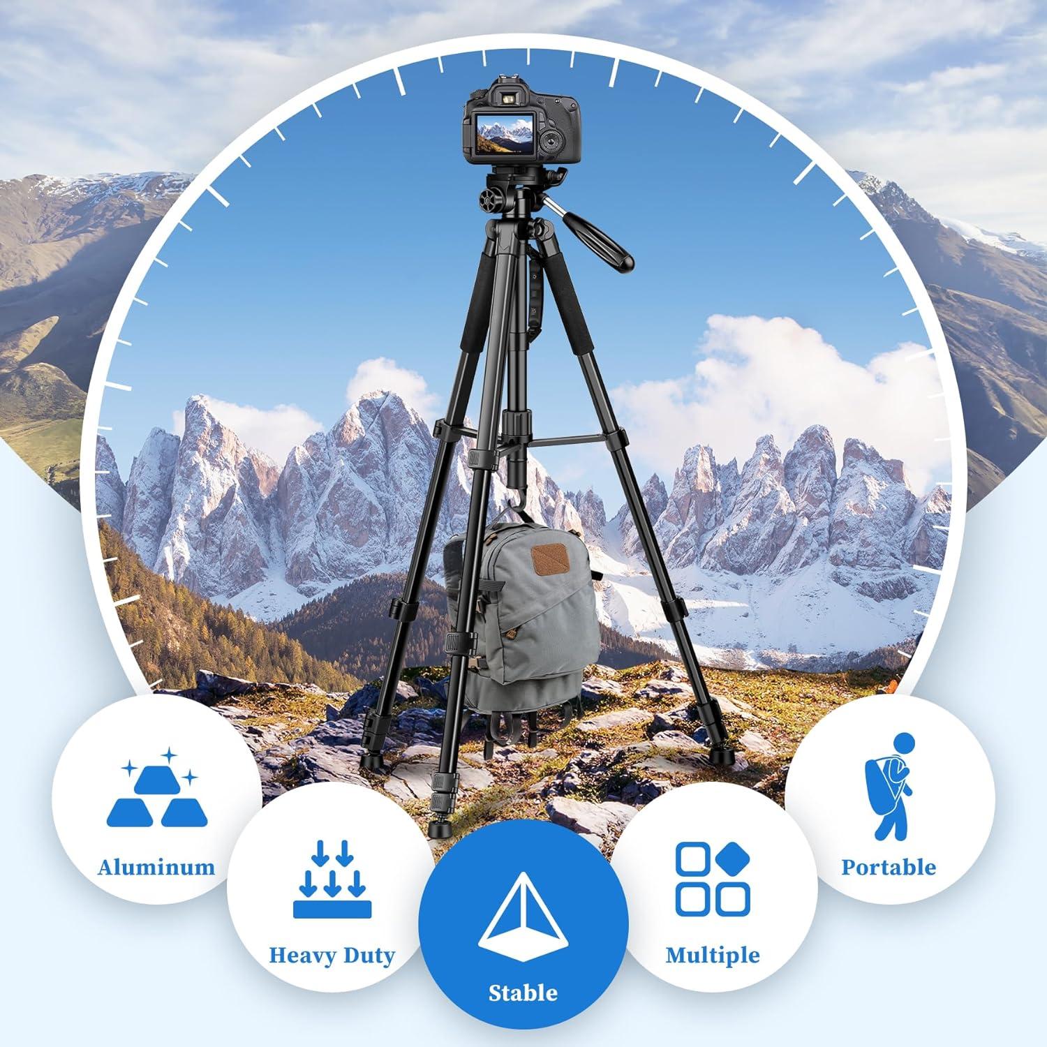 Trípode JOILCAN 182 cm 5 en 1 para cámara y teléfono