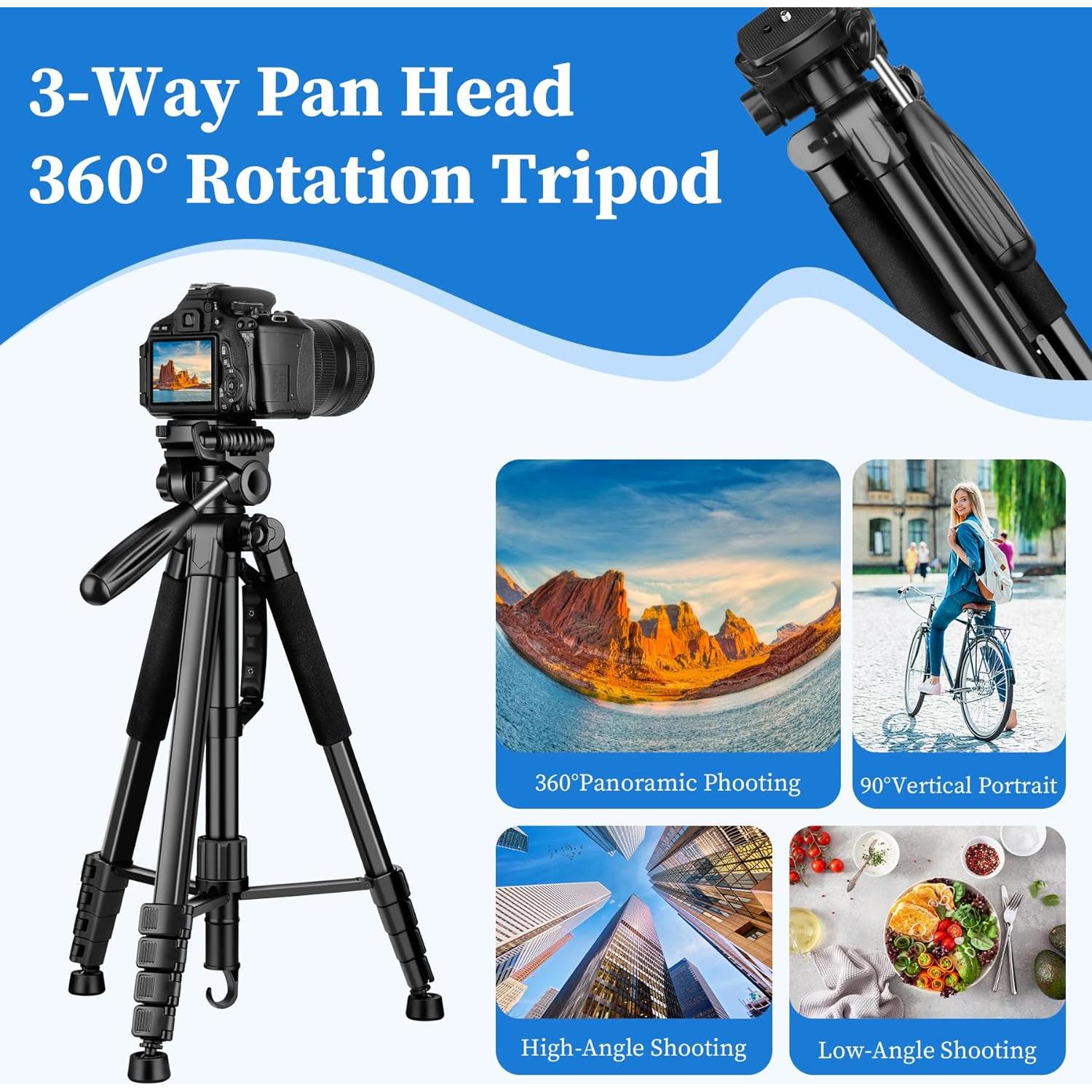 Trípode JOILCAN 182 cm 5 en 1 para cámara y teléfono