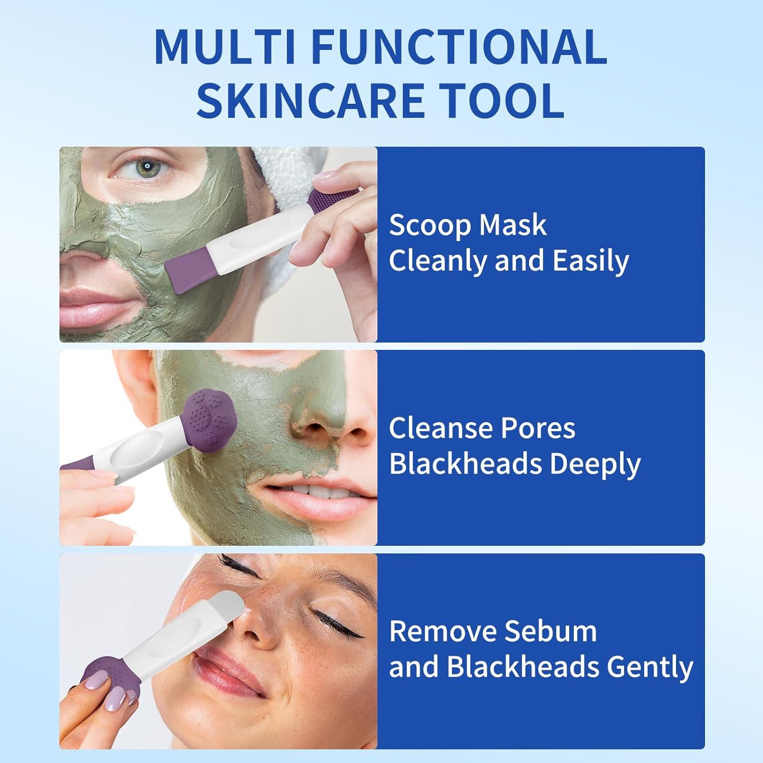 Exfoliador Facial 3 en 1 Sookga Silicona Púrpura