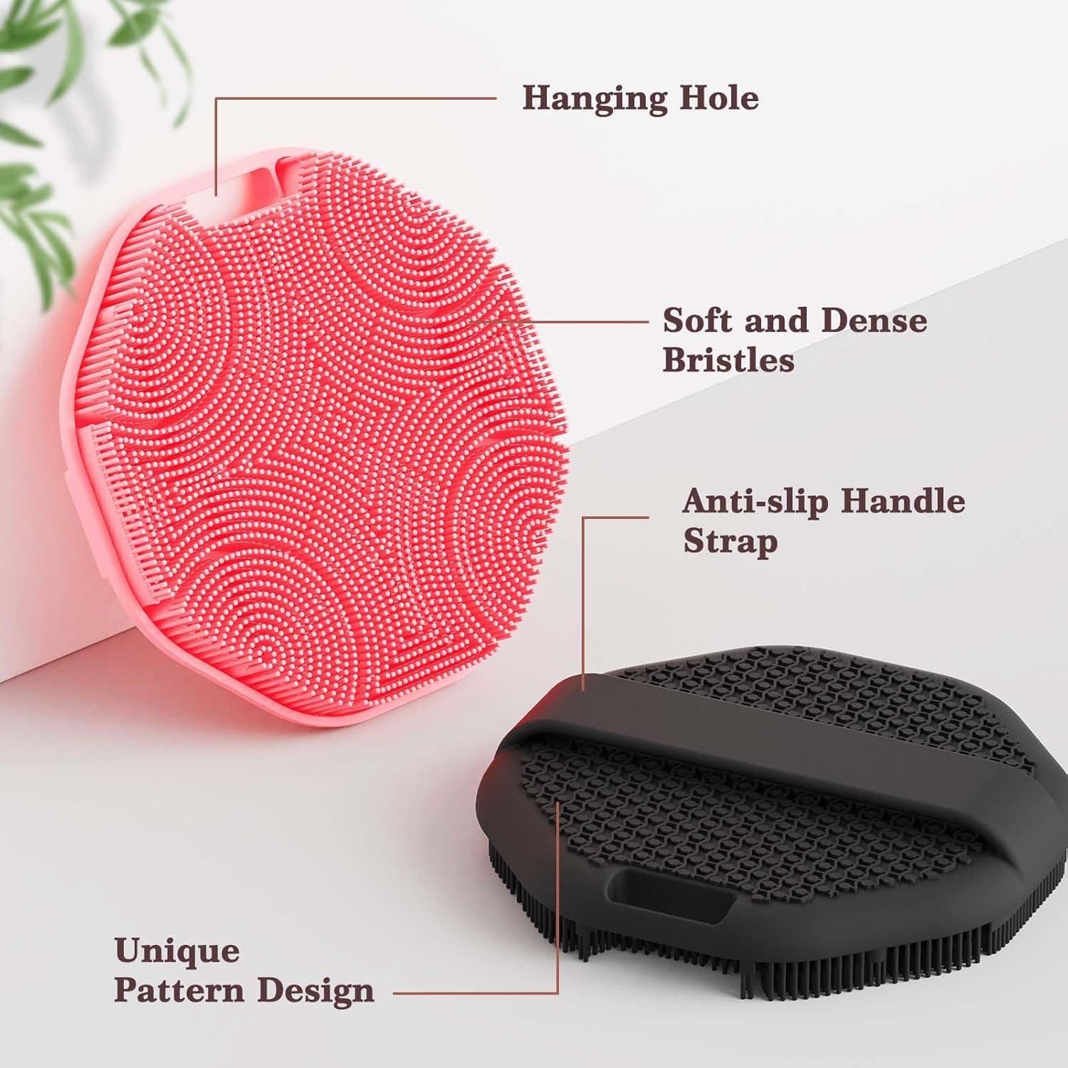 Conjunto de Esponja de Baño y Exfoliante Manmihealth Negro/Rosa