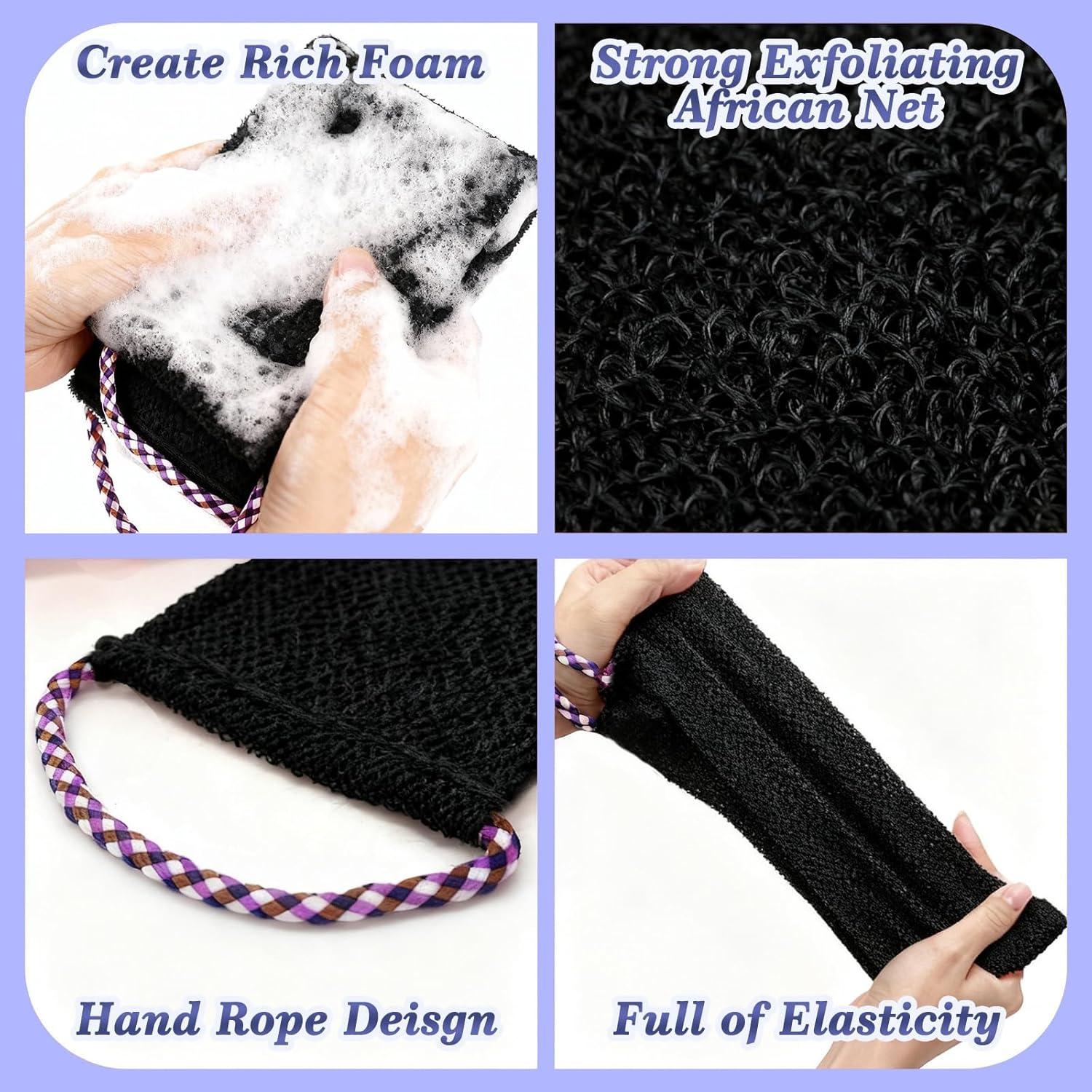 Conjunto de Esponja de Baño y Exfoliante Manmihealth Negro/Rosa