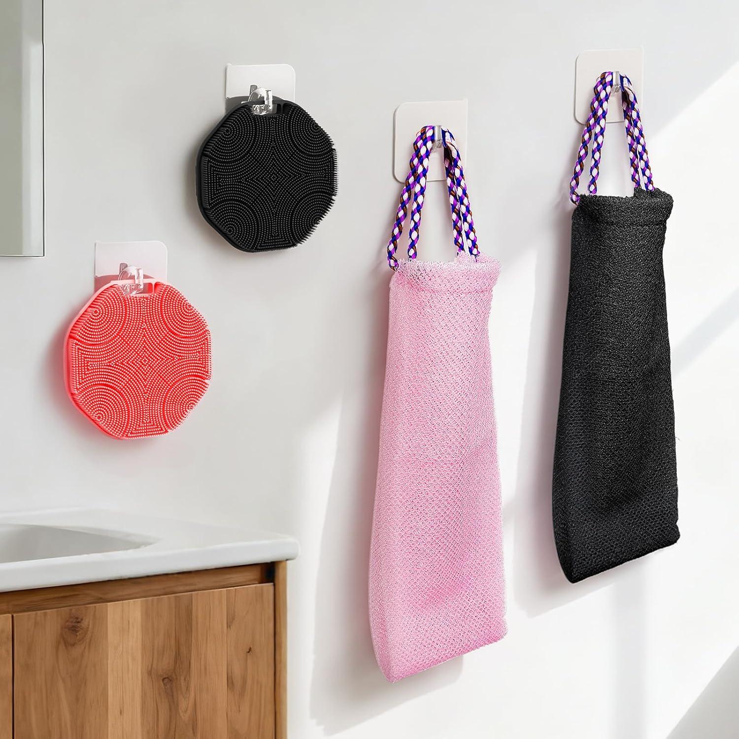 Conjunto de Esponja de Baño y Exfoliante Manmihealth Negro/Rosa