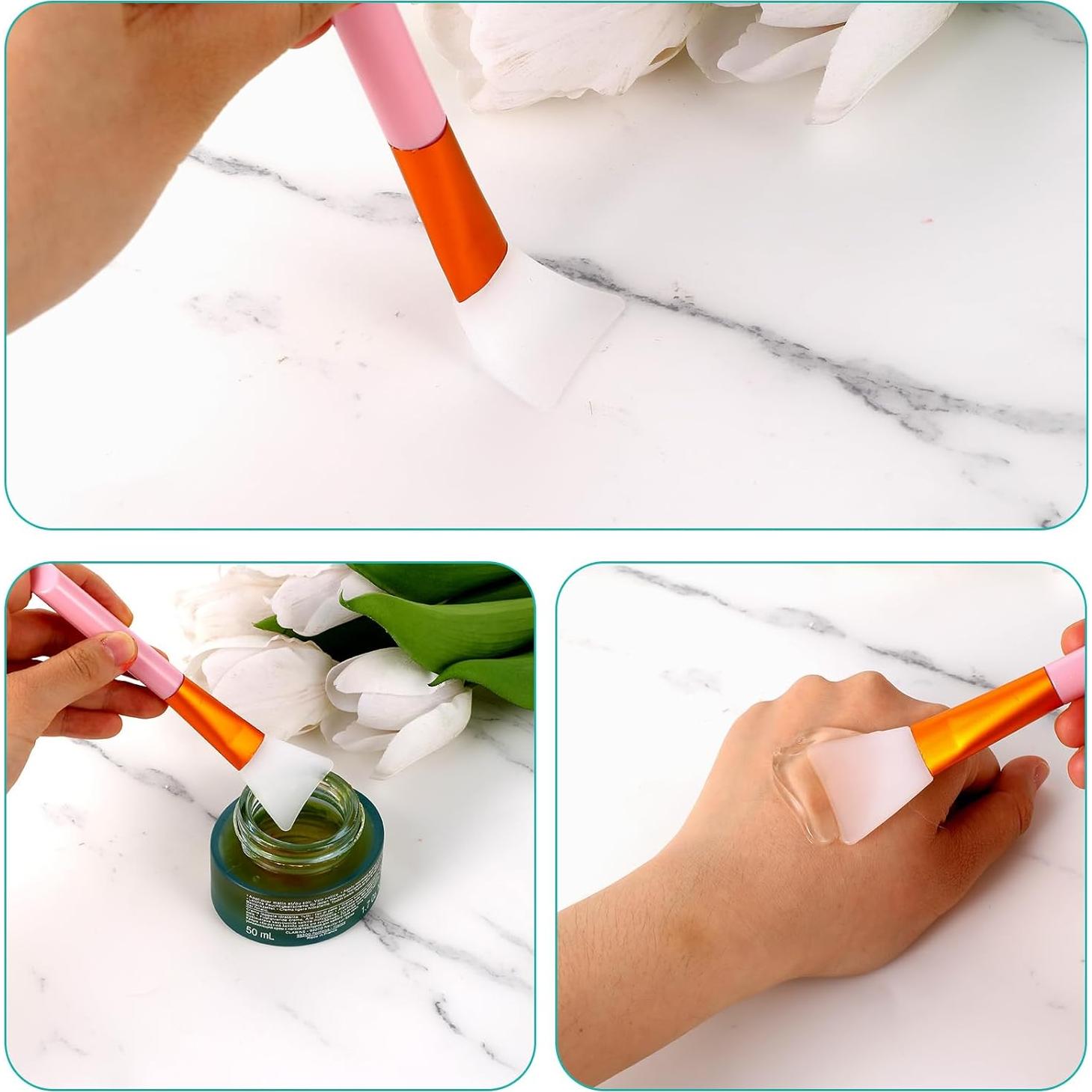 4 Piezas Brochas de Silicona Tucnoeu para Mascarilla Facial