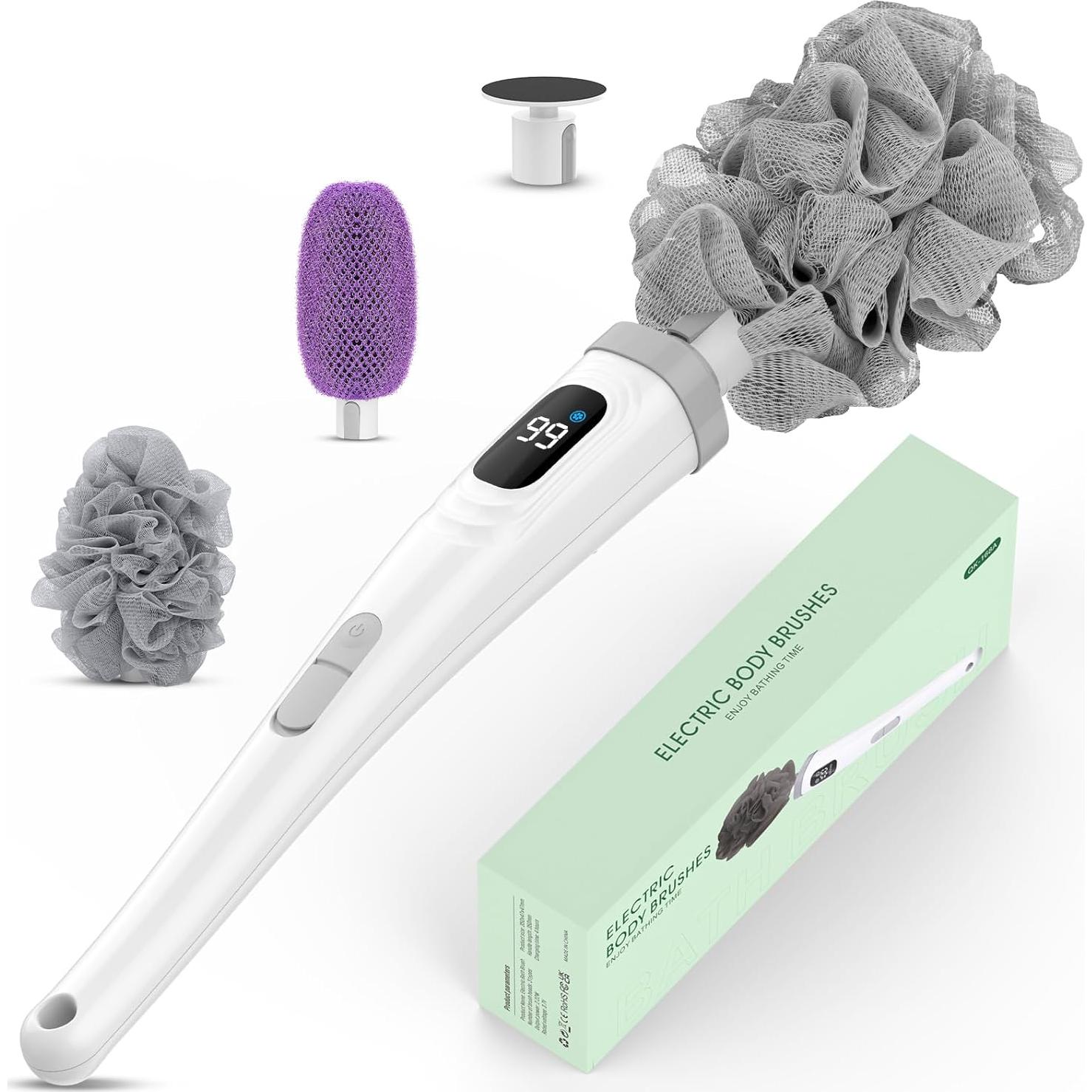 Cepillo Corporal Eléctrico Exfoliante Qinvone con 3 Cabezas