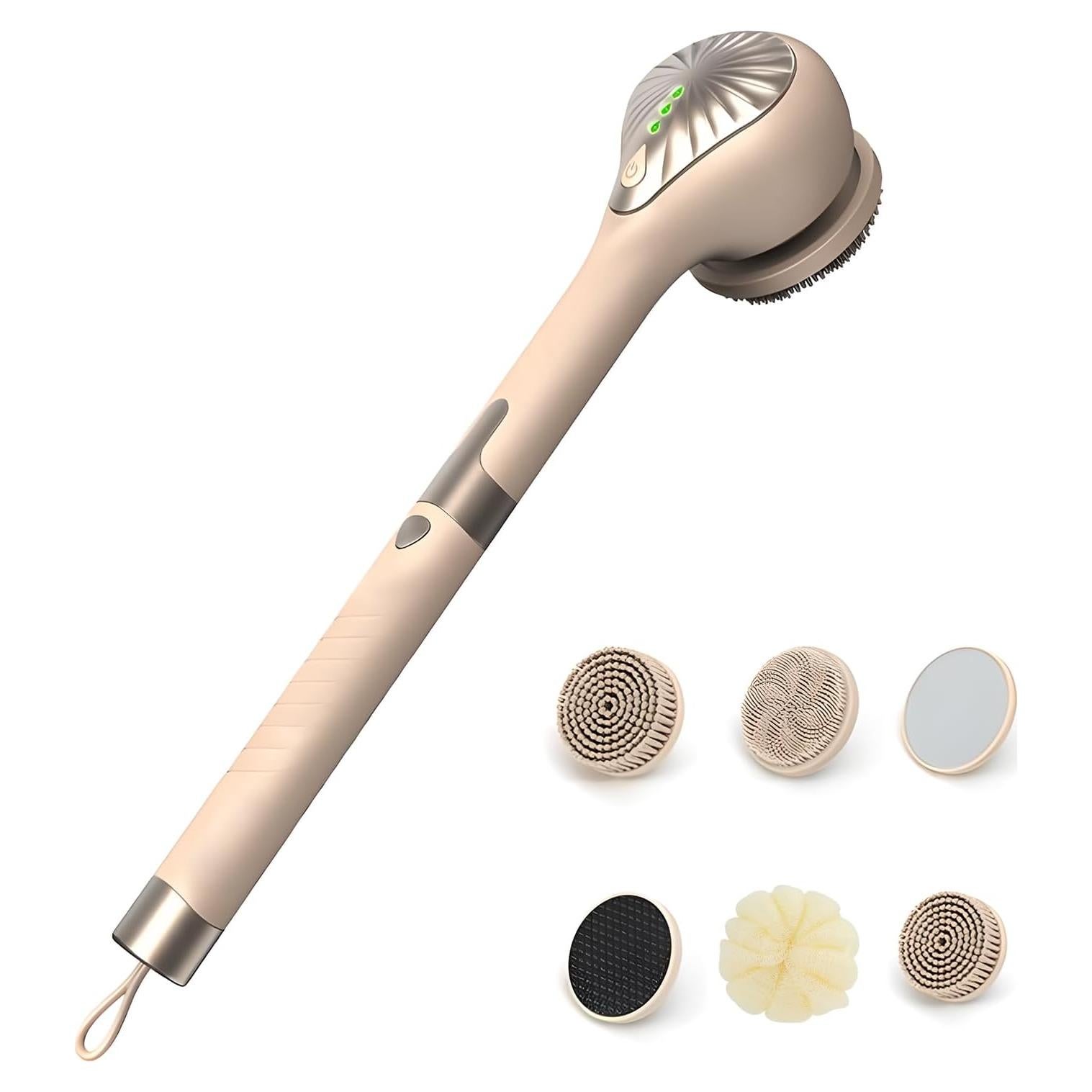 Cepillo Corporal Eléctrico DQ-700 Amarillo con 6 Cabezas