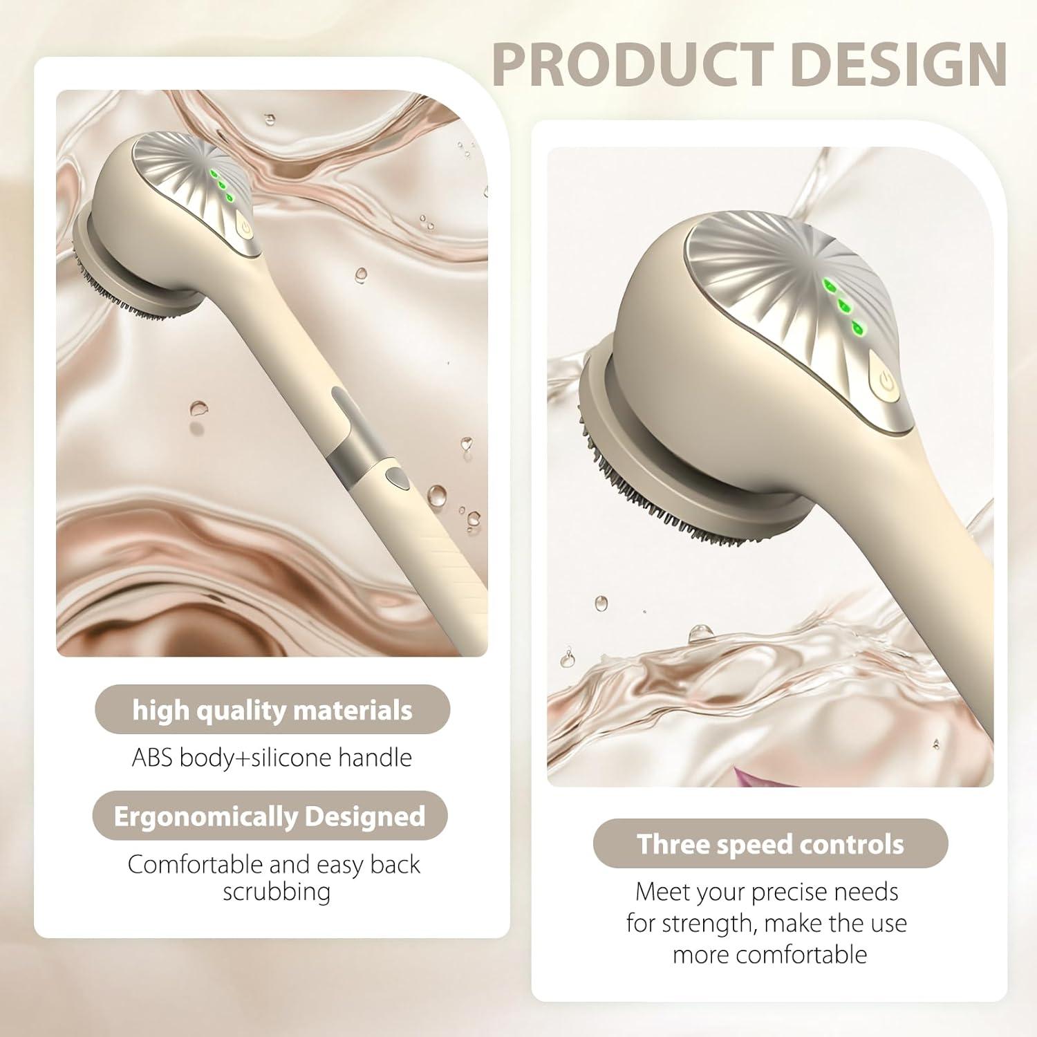 Cepillo Corporal Eléctrico DQ-700 Amarillo con 6 Cabezas