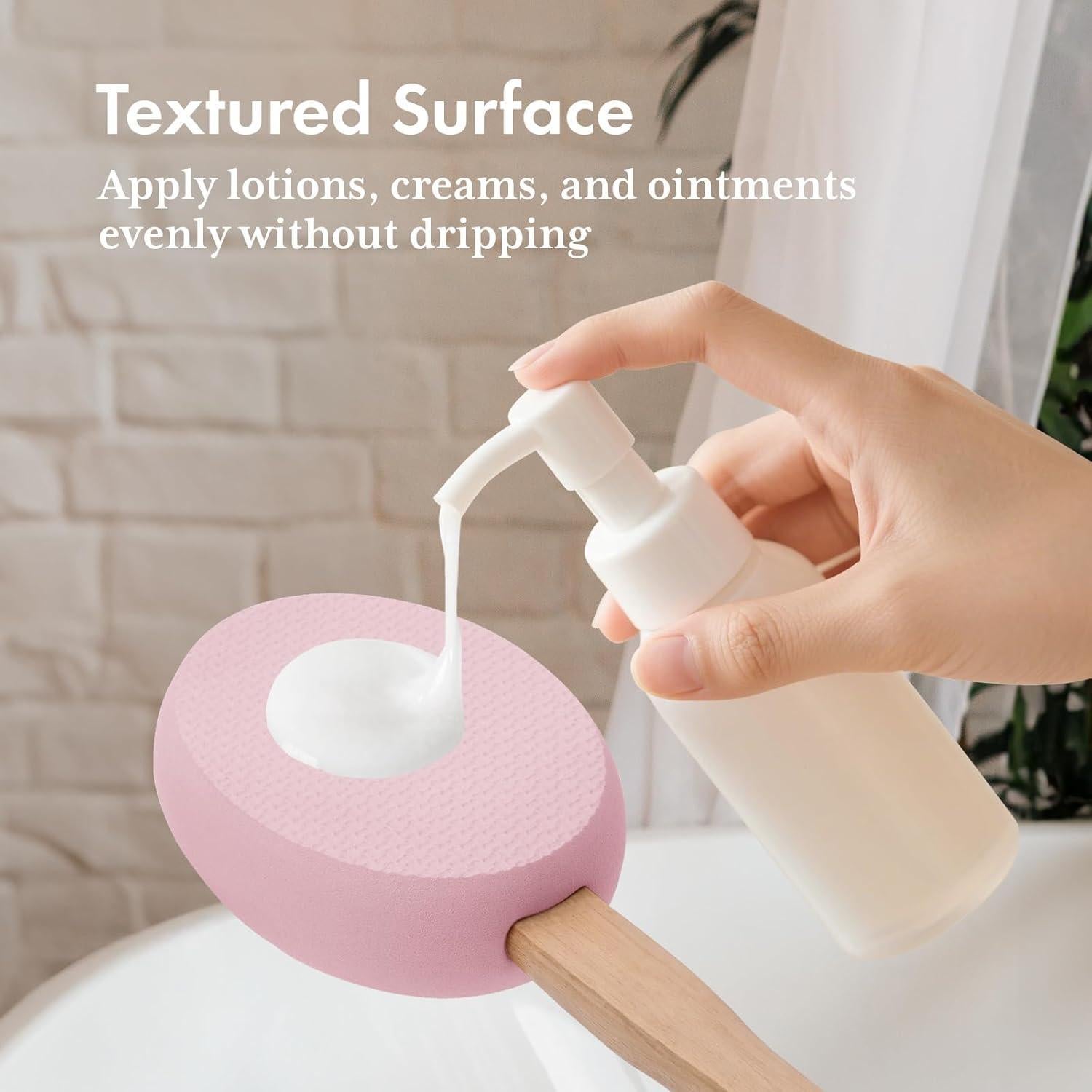 Aplicador de Loción AmazerBath con Mango Largo y 4 Almohadillas