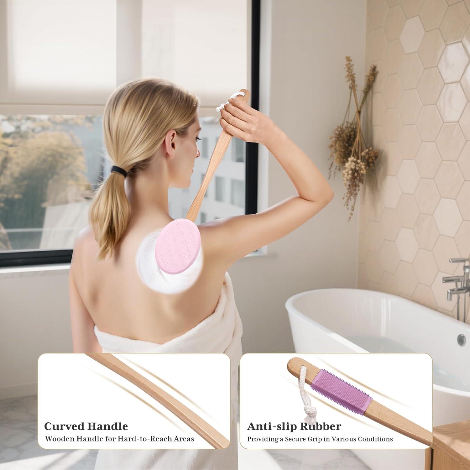 Aplicador de Loción AmazerBath con Mango Largo y 4 Almohadillas