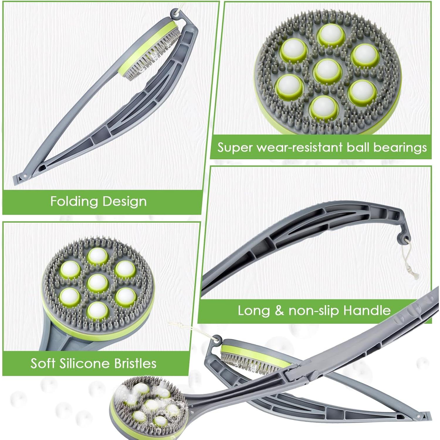 Aplicador de loción para espalda 53 cm con cerdas de silicona