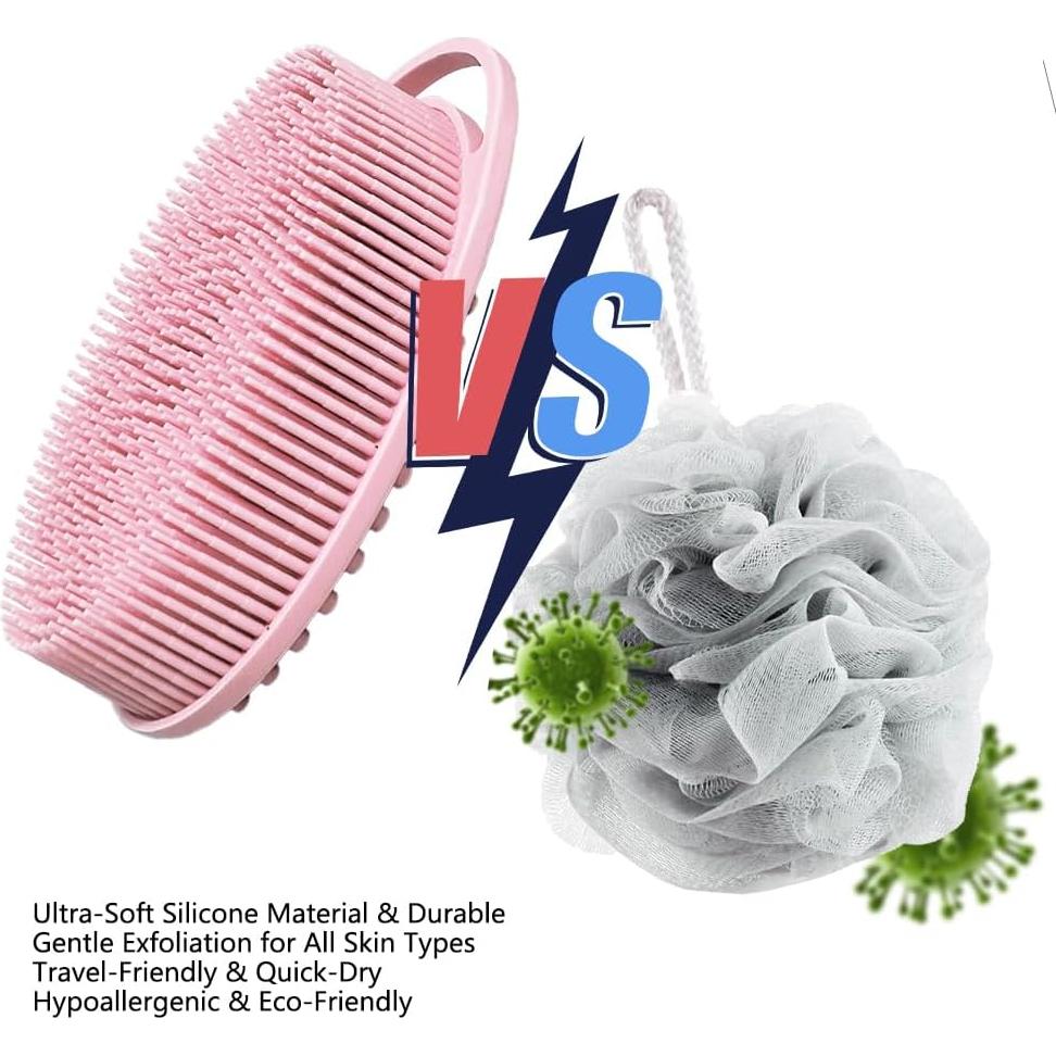 Exfoliador Corporal de Silicona VASHOP Doble Cara Azul Claro